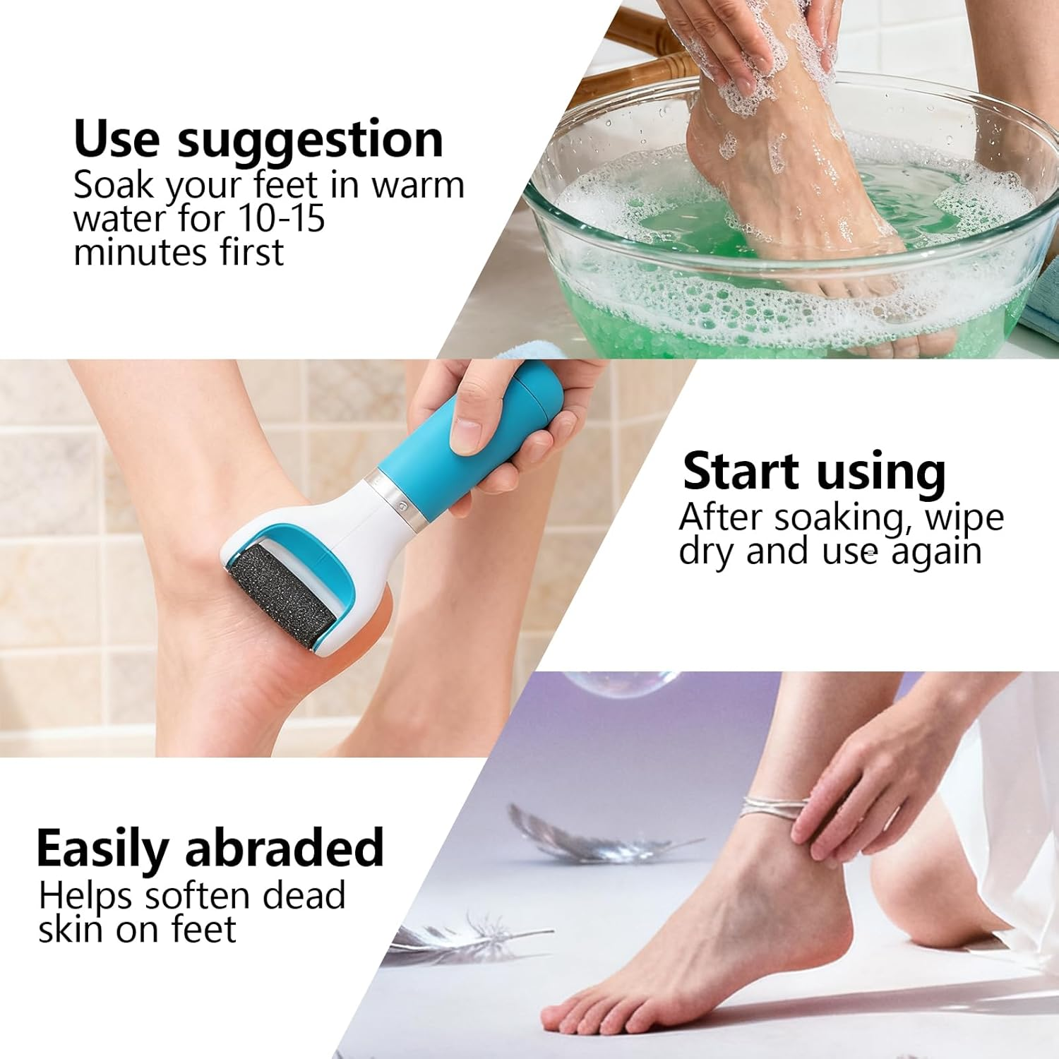 SUNNIFLY Pack of 12 Callus Remover Replacement Rollers for Scholl Velvet Smooth, for Removing Calluses and Calluses for Effective Foot Care, Coarse and Medium Coarse Replacement Heads image number 4