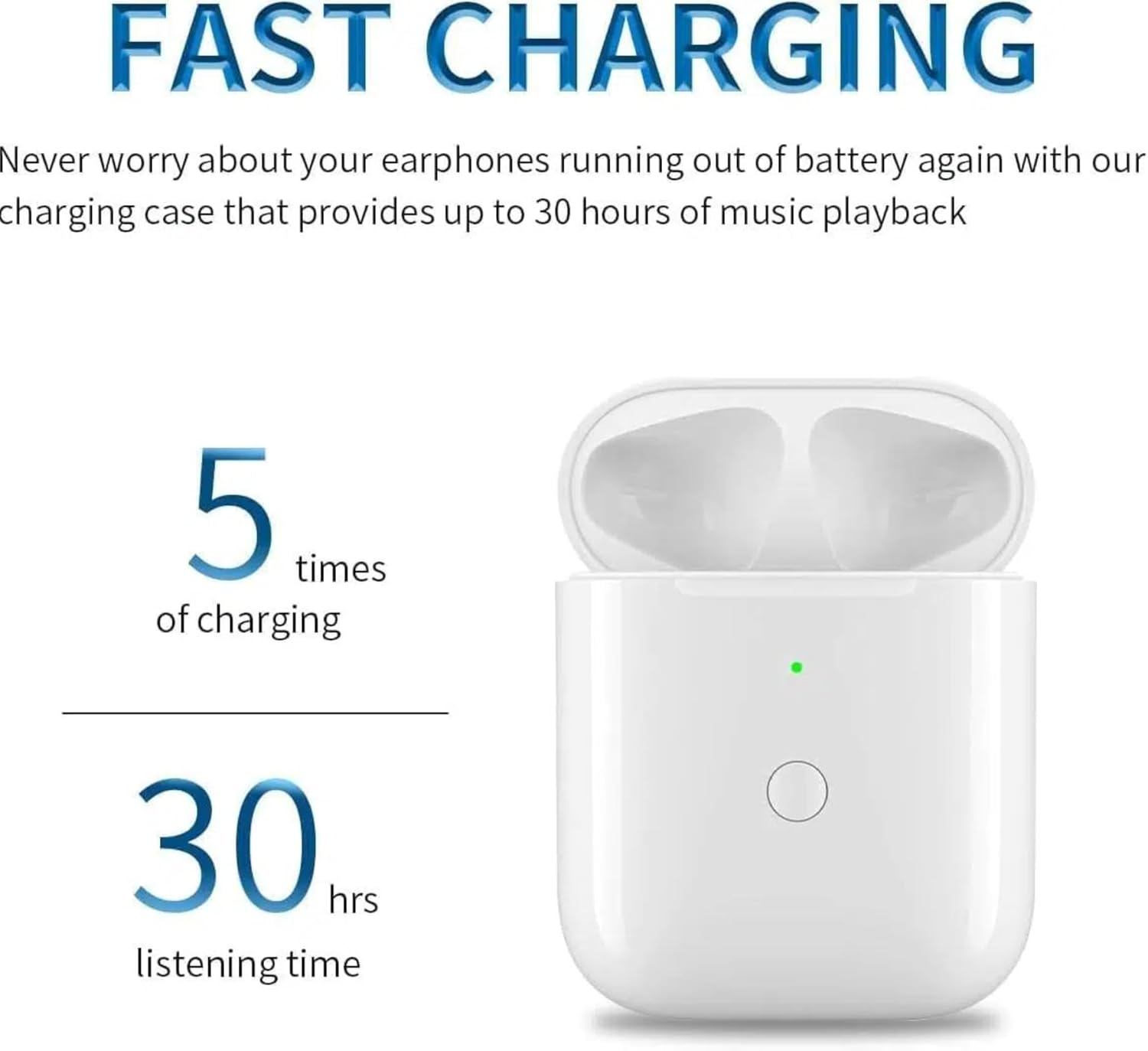 Pods 1 2 Charging Case, Keshidun Wireless Charging Case for Airpods 1 2 with Bluetooth Pairing Sync Button,No AIRPODS, Charger Box for Apple Pods 1 2 image number 6