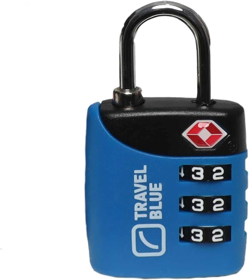 Travel Blue TSA Approved Combination Lock &ndash; Classic 3-Digit Luggage Padlock, Alloy & Steel, Compact & Durable