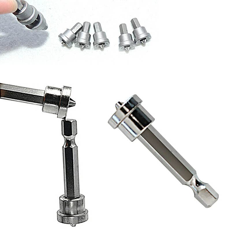 AIMALL 5PCS Magnetic Positioning Screwdriver Bits, 25Mm & 50Mm Chrome Vanadium Steel Screw Positioning Bits with Magnetic Collar for Electric Screwdrivers and Drills image number 1