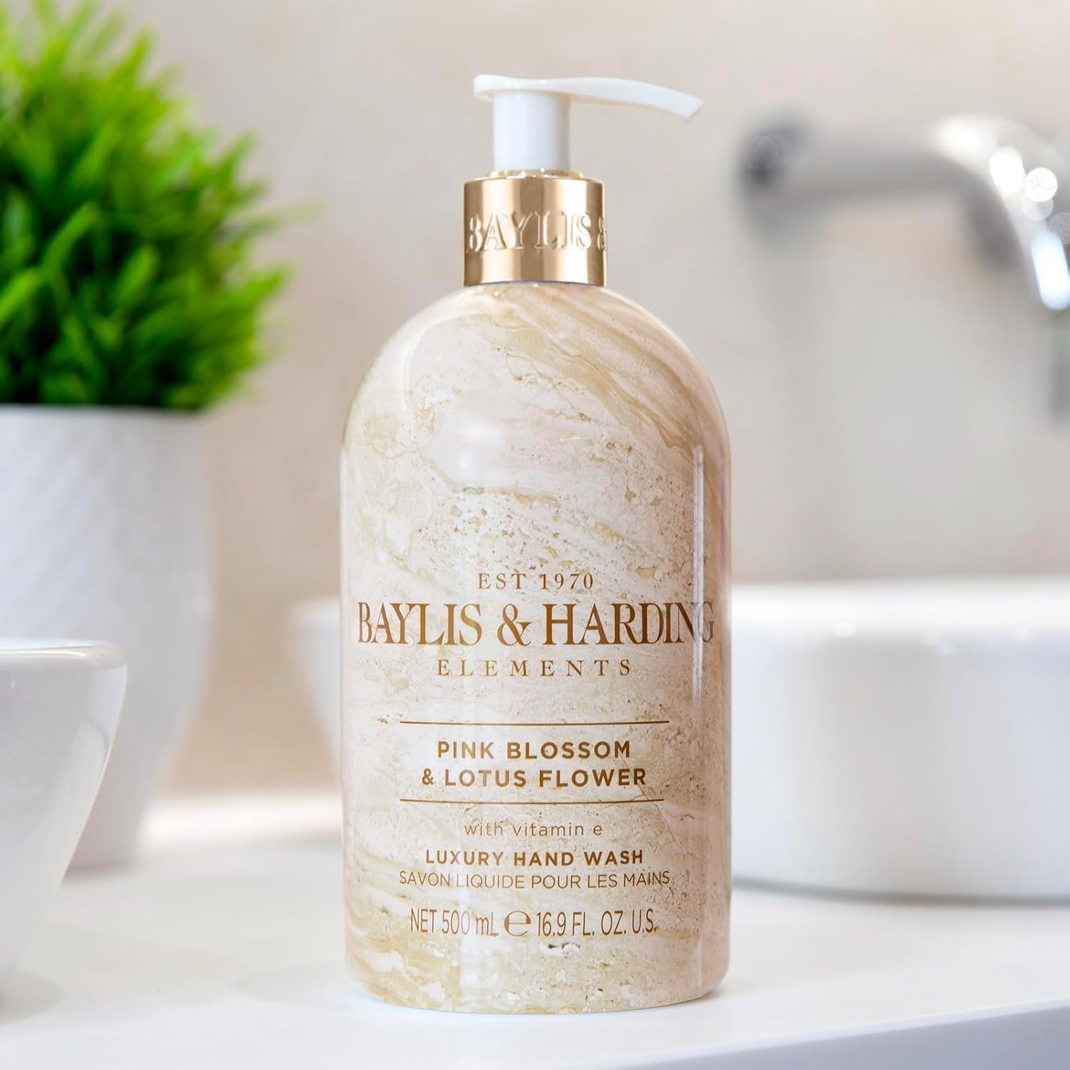 Baylis & Harding Elements Pink Blossom and Lotus Flower Hand Wash, 500 Ml (Pack of 3) - Vegan Friendly image number 6