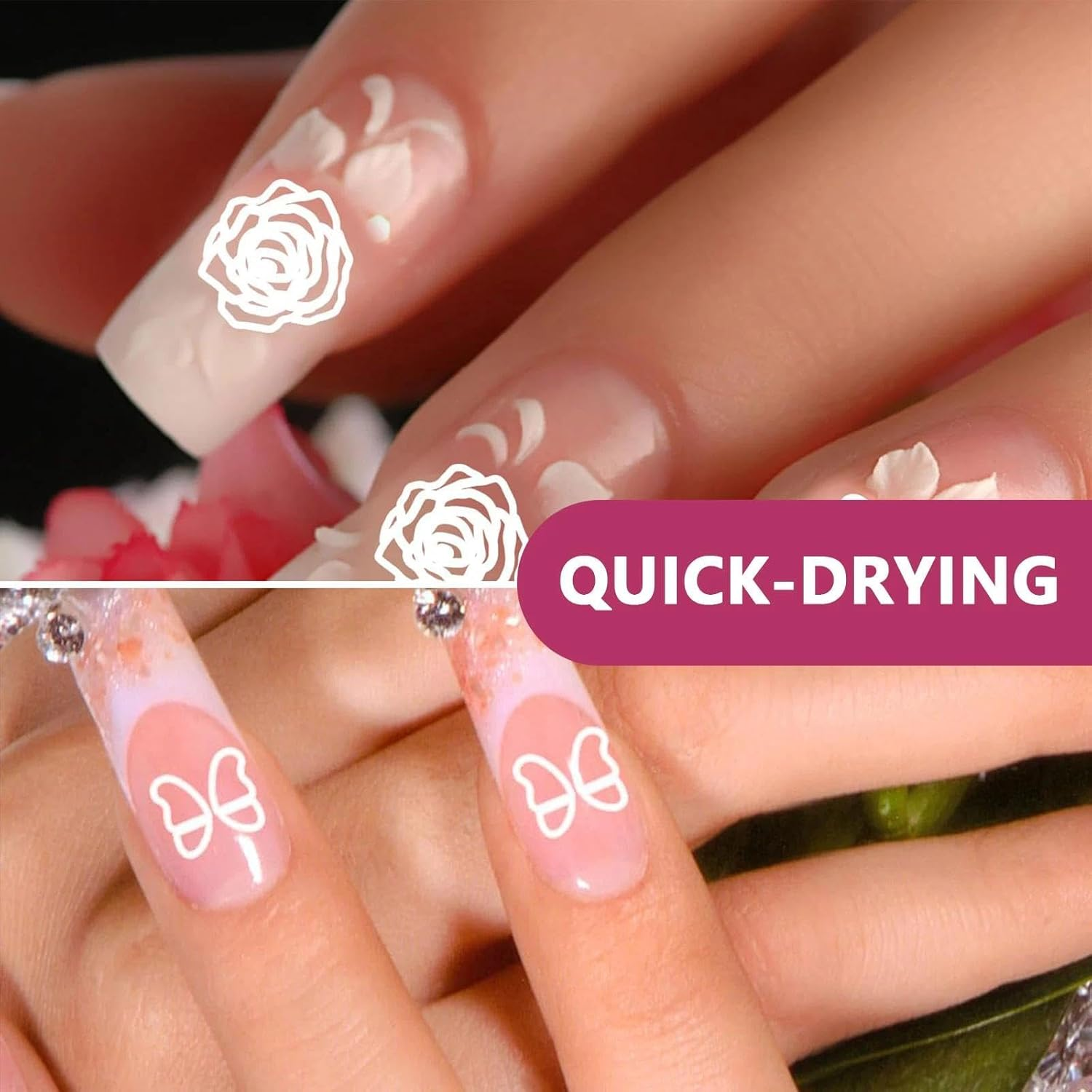 15PCS Nail Art Pen & Nail Stamp Kit &ndash; Flower Design Stamping Tools for Creative Home Manicures, DIY Nail Art Tool Set for Women & Girls &ndash; Fengea