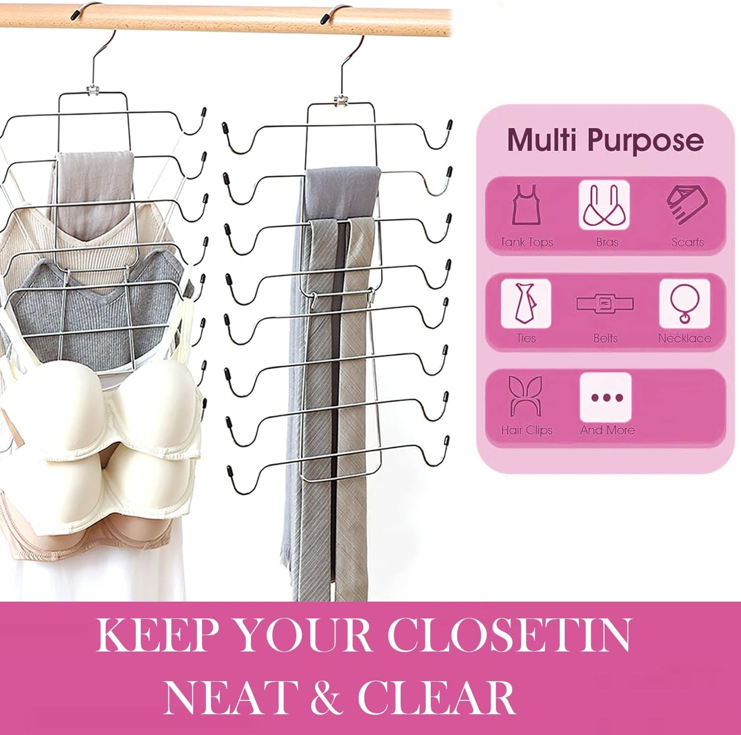 MUYIBENMU Bra and Tank Top Closet Organiser Hangers, 2-Pack