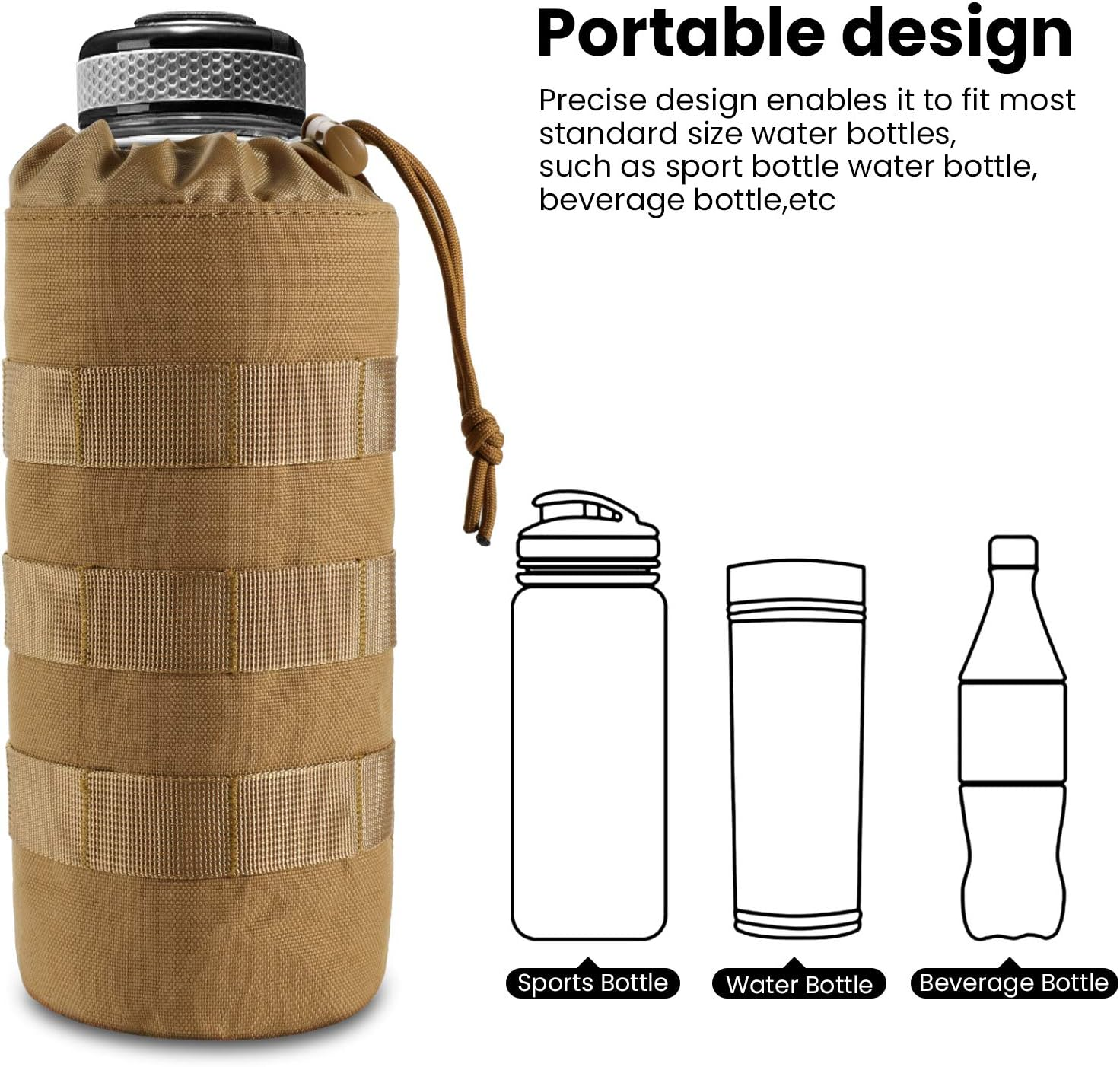 2 Pack Tactical Molle Gear Pouches, Military Back Pouch, Attachments Waterproof Small Utility Pouch (ACU) image number 1