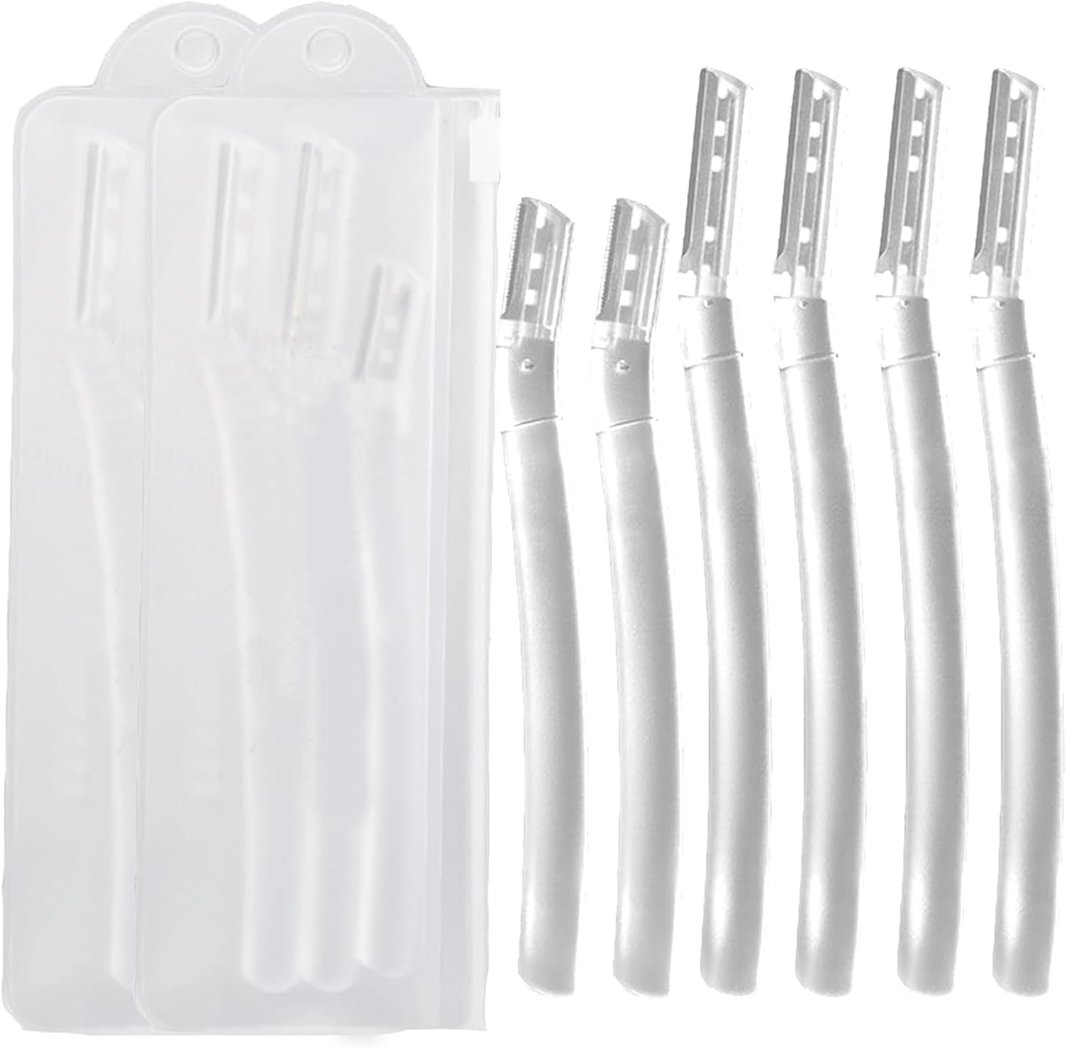 6 Pieces Dermaplane Razor for Women Face, Eyebrow Razors Professional Tool for Peach Fuzz, Exfoliating Tool Shaver with Precision Cover, Facial and Eyebrow Hair Removal, Gentle Skin Exfoliation Blade