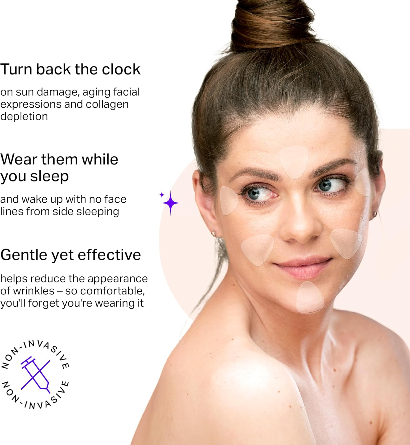 BLUMBODY Face & Forehead Wrinkle Patches - Mini anti Wrinkle Facial Patches to Smooth Eye, Mouth, Forehead Wrinkles - Non-Silicone Face Tape for Fine Wrinkles between Eyes & Face - 160 Face Patches image number 5