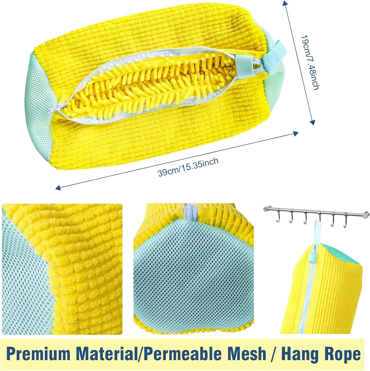 Shoe Washing Bag Laundry Shoe Cleaning Bag Shoe Bag for Washing Machine Trainer Sneaker Wash Bag Reusable with Zipper (1PC) image number 5