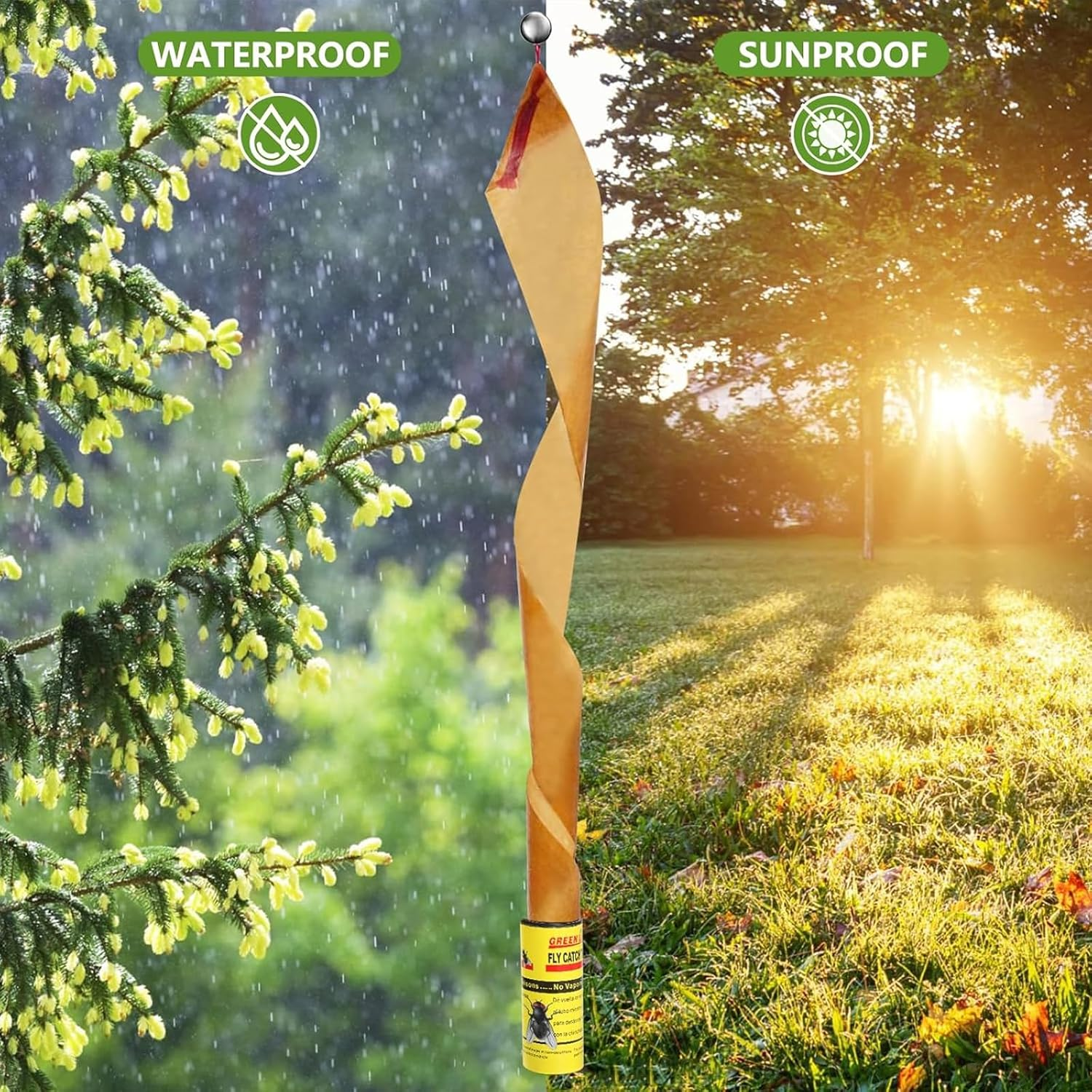 24-Pack Fruit Fly Trap,Reusable Fly Catcher Set,Super Sticky Fly Paper,Suitable for Indoor Trap Flies,Gnats,Non-Toxic & Effective