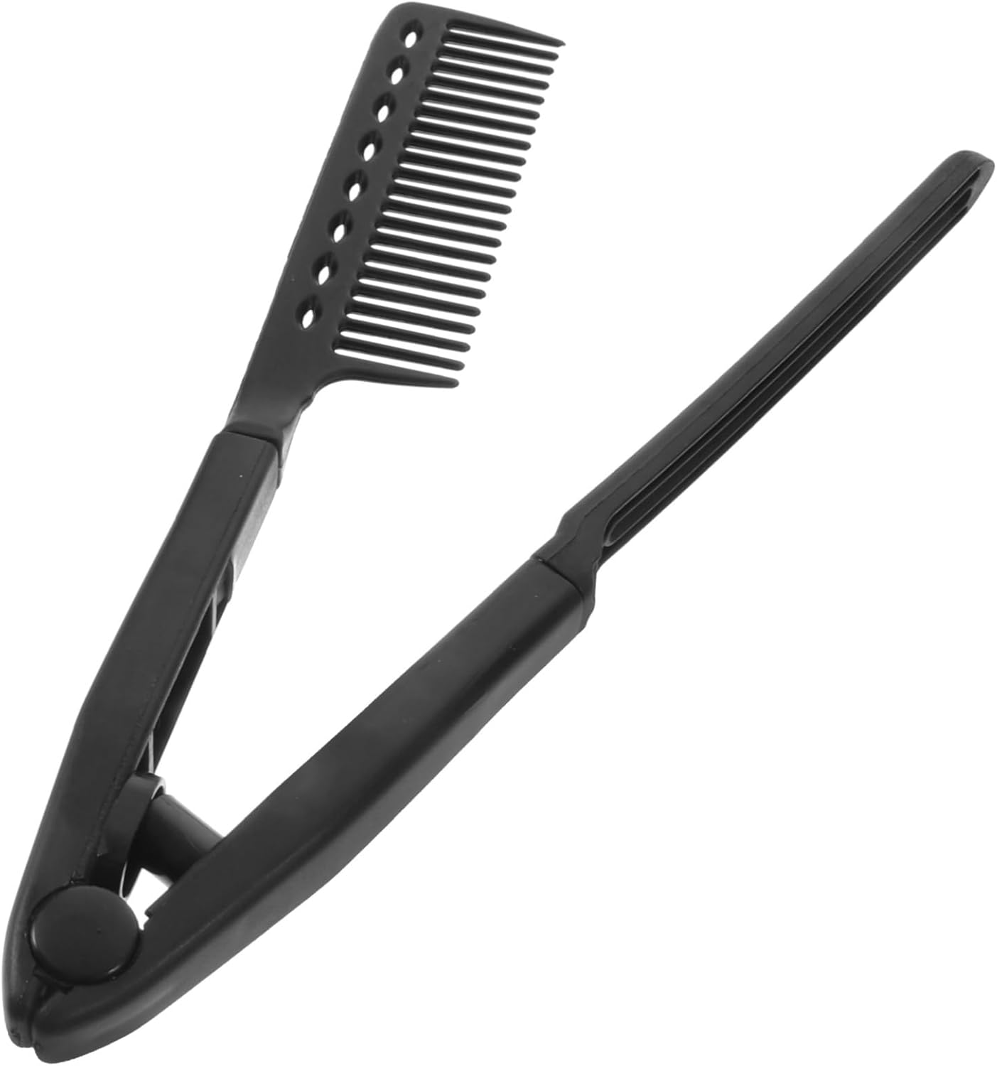 VALICLUD Shaped Folding Hair Straightening Comb for Salon Home Use Plastic Lightweight Portable Hair Styling Tool for Thick Thin Hair Compact Design image number 6