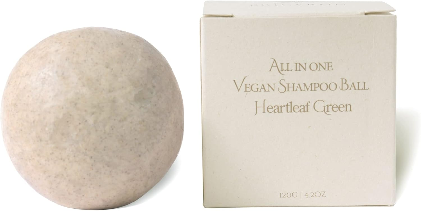 ERIGERON All-In-One Vegan Cruelty-Free All Natural Ingredients Handmade Heartleaf Green Shampoo Bar with Zero Waste Box Packaging image number 4