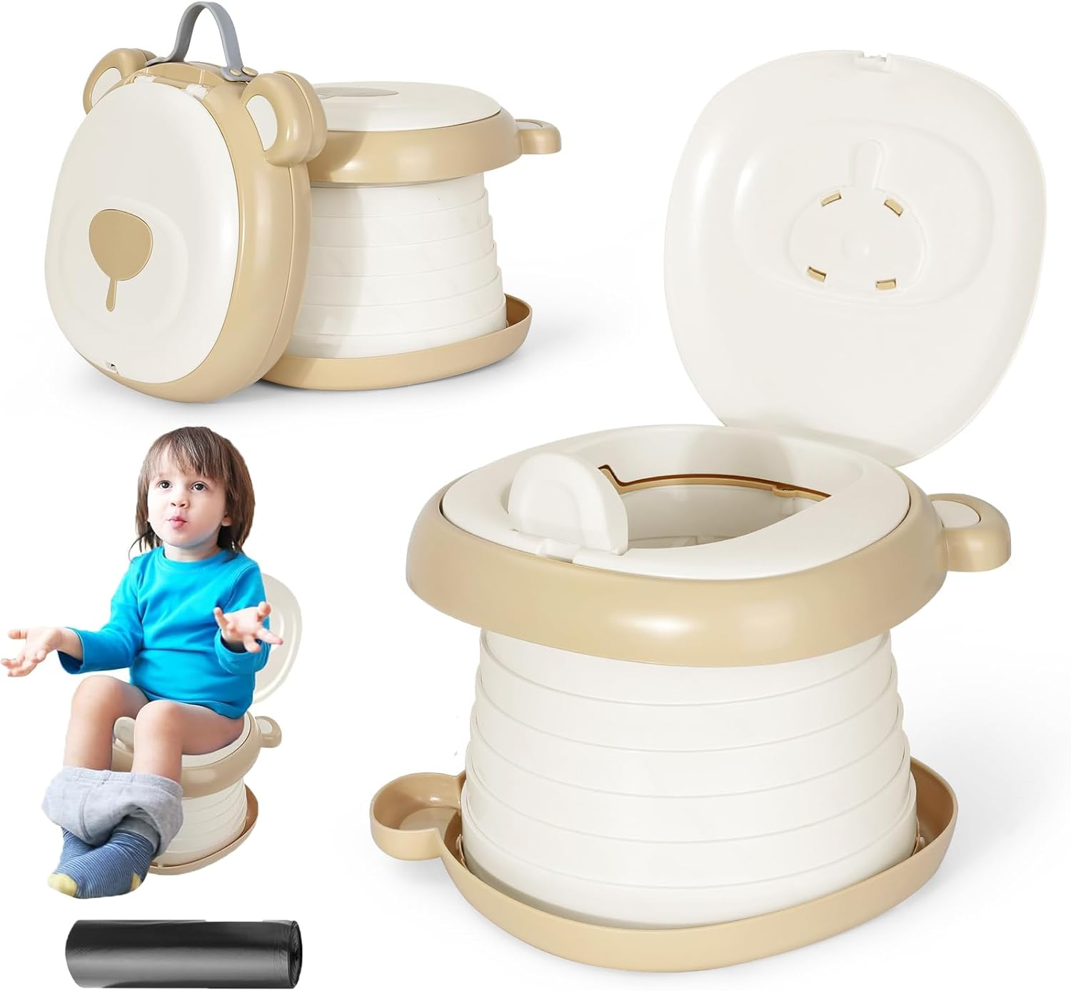 LEFAFA Travel Potty Seat, Portable Foldable Potty Training Toilet for Toddler, Portable Toilet Seat with Potty Liners, Absorbent Pads and Travel Bag, Emergency Toilet for Car, Camping, Outdoor, Indoor image number 1