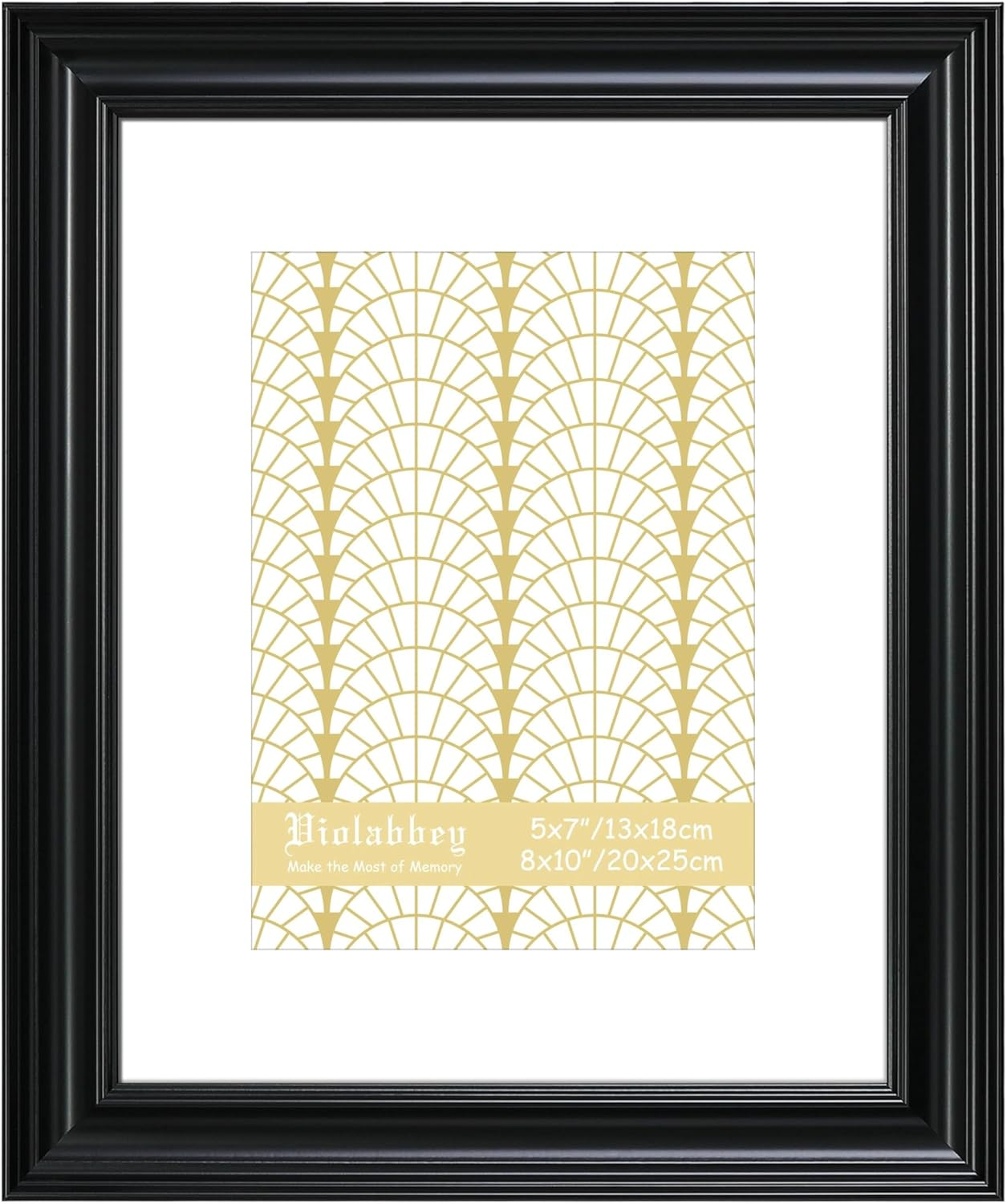 VIOLABBEY 20 X 25 Cm Black Picture Frame - Vintage Photo Frame, Fits 13 X 18 Cm with Mount or 20 X 25 Cm without Mat, for Wall Mounting or Table Decoration image number 5