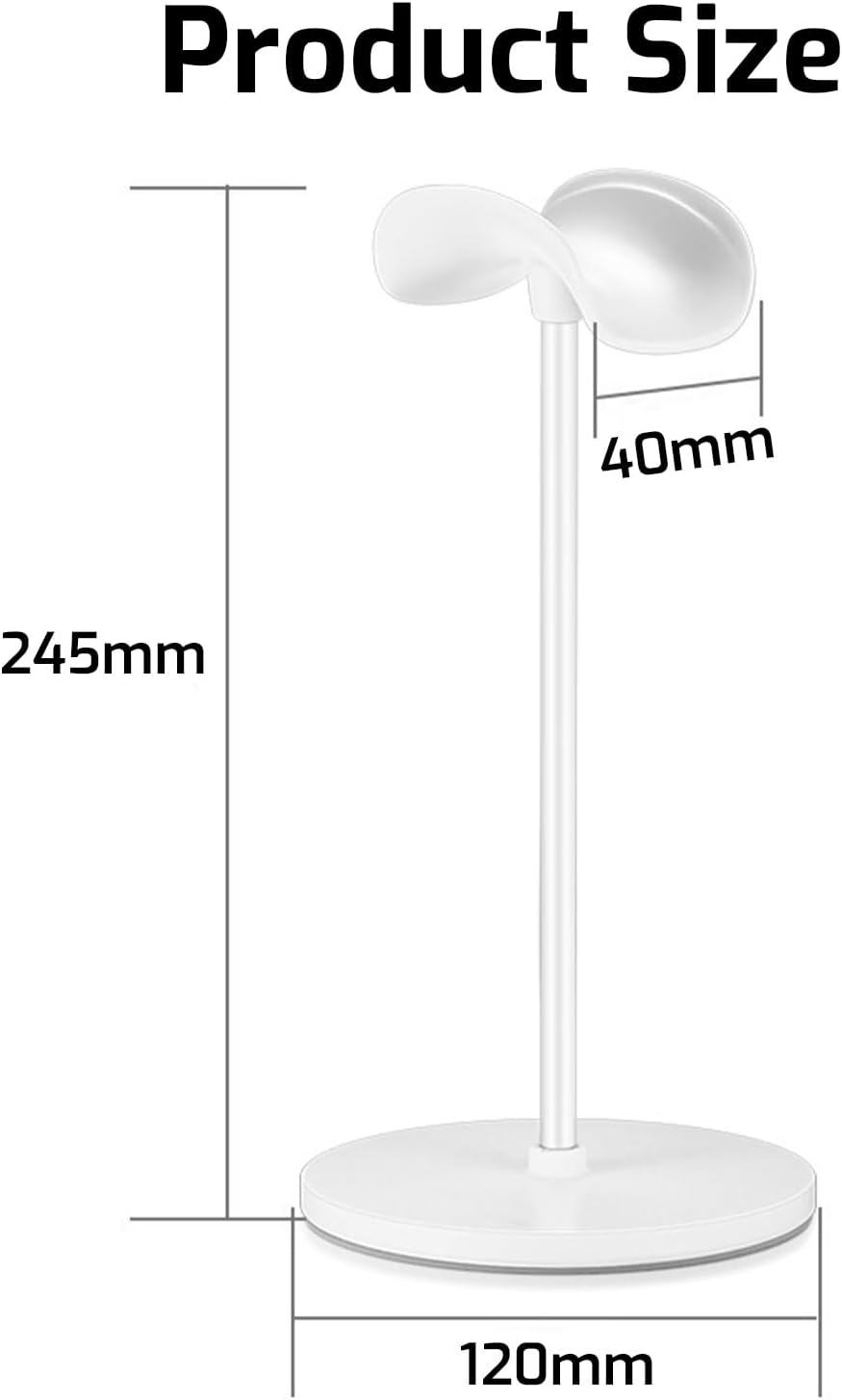Tzylomirx Headphone Stand, Headphone Holder - Compatible with Airpods Max, Beats, Bose and Most Gaming Headphones, Headset Stand with Storage Tray! No Tools Required YO - 2 (White) image number 4