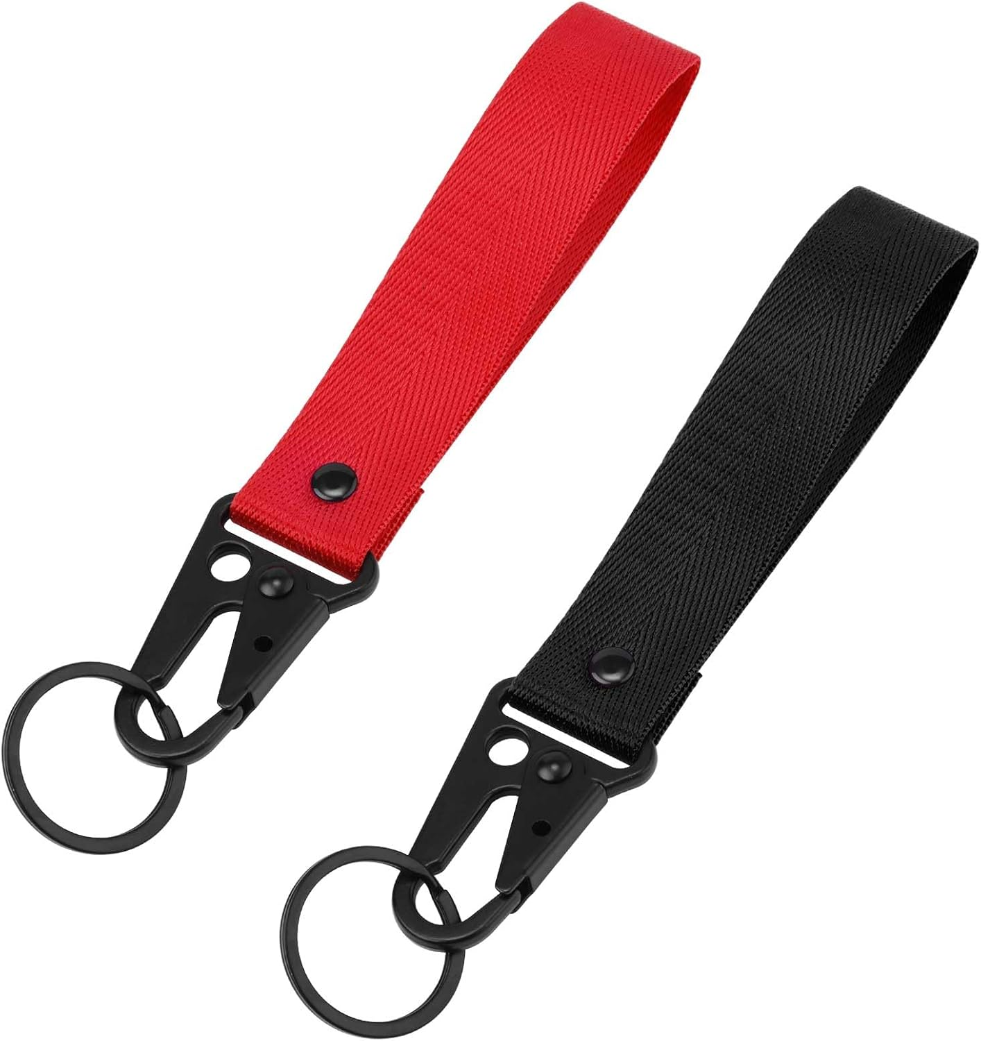 Gosknor 2Pcs Motorcycle Keychains, Black & Red Fabric Key Chain Stylish Motorcycle Key Tag Motorcycle Lanyard for Keys Anti-Lost Key Ring for Men Women Cars Motorcycles Bikes, Red image number 1