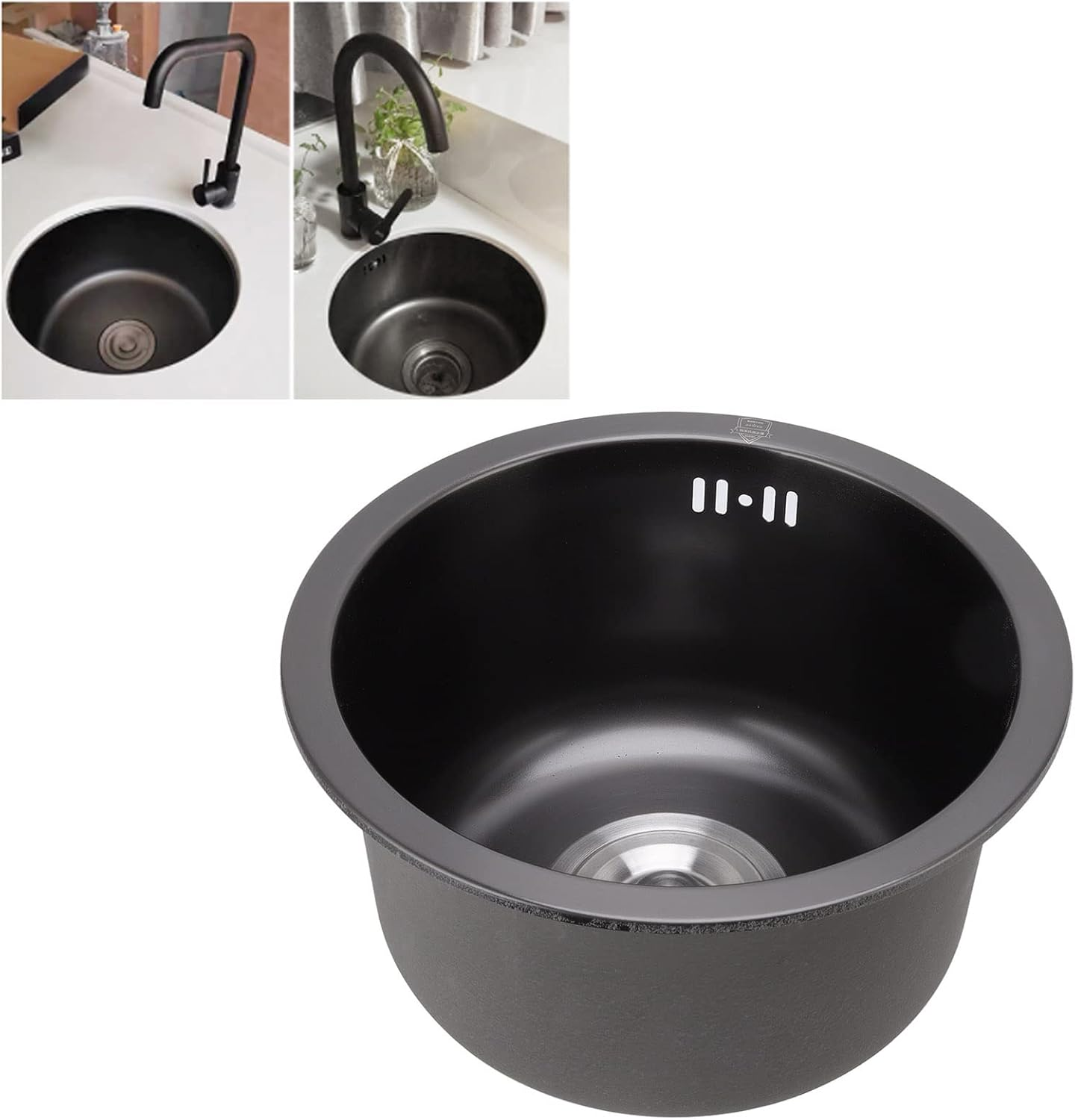 Round Kitchen Sink with Excellent Drainage and Maximum Flexibility - round Kitchen Sink Stainless Steel Basin Single Bowl with Drain Accessories for Home (#1) image number 1