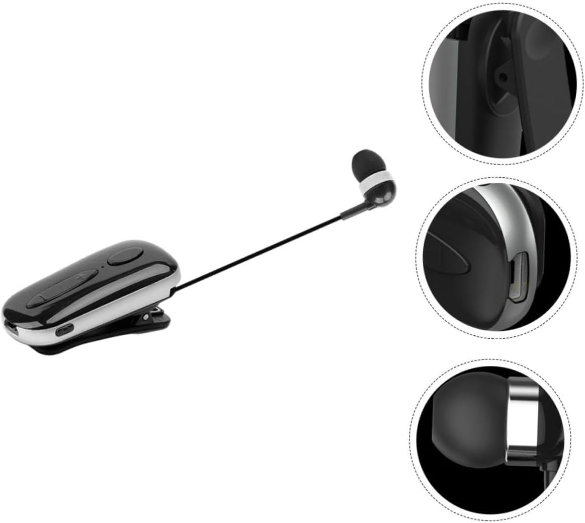 DOITOOL Wireless Headset Wireless Earphone Retractable Earbud for Sports Clip Headphone Stretchy Cord for Running and Workouts image number 1