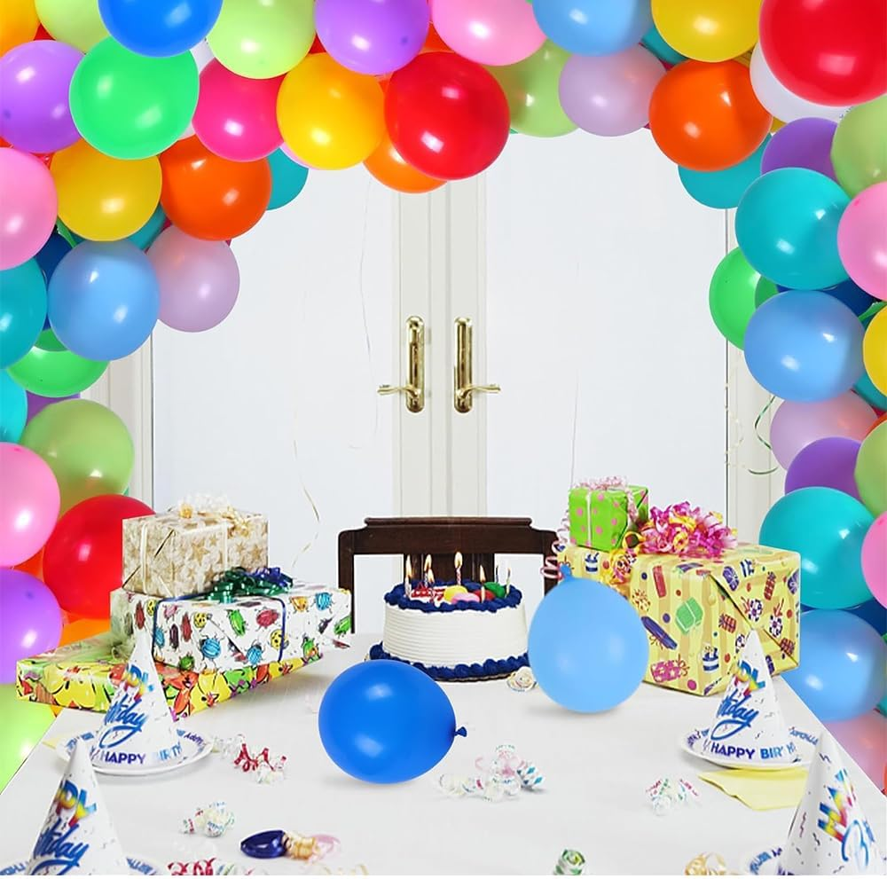 500 Pcs Balloons, 12 Inches Balloons Assorted Color Rainbow Birthday Balloons Bulk Pack of Strong Latex Balloons for Birthday Wedding Anniversary Party Decorations image number 5