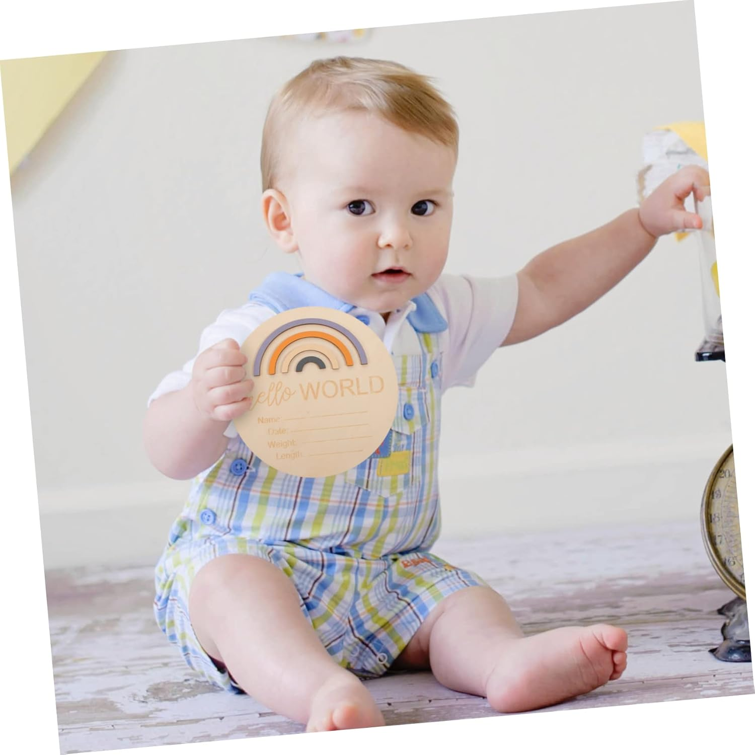 Wooden Month Card Milestone Cards Monthly Sign Birth Announcement for Nursery Decoration Newborn Photography Props Personalised image number 5