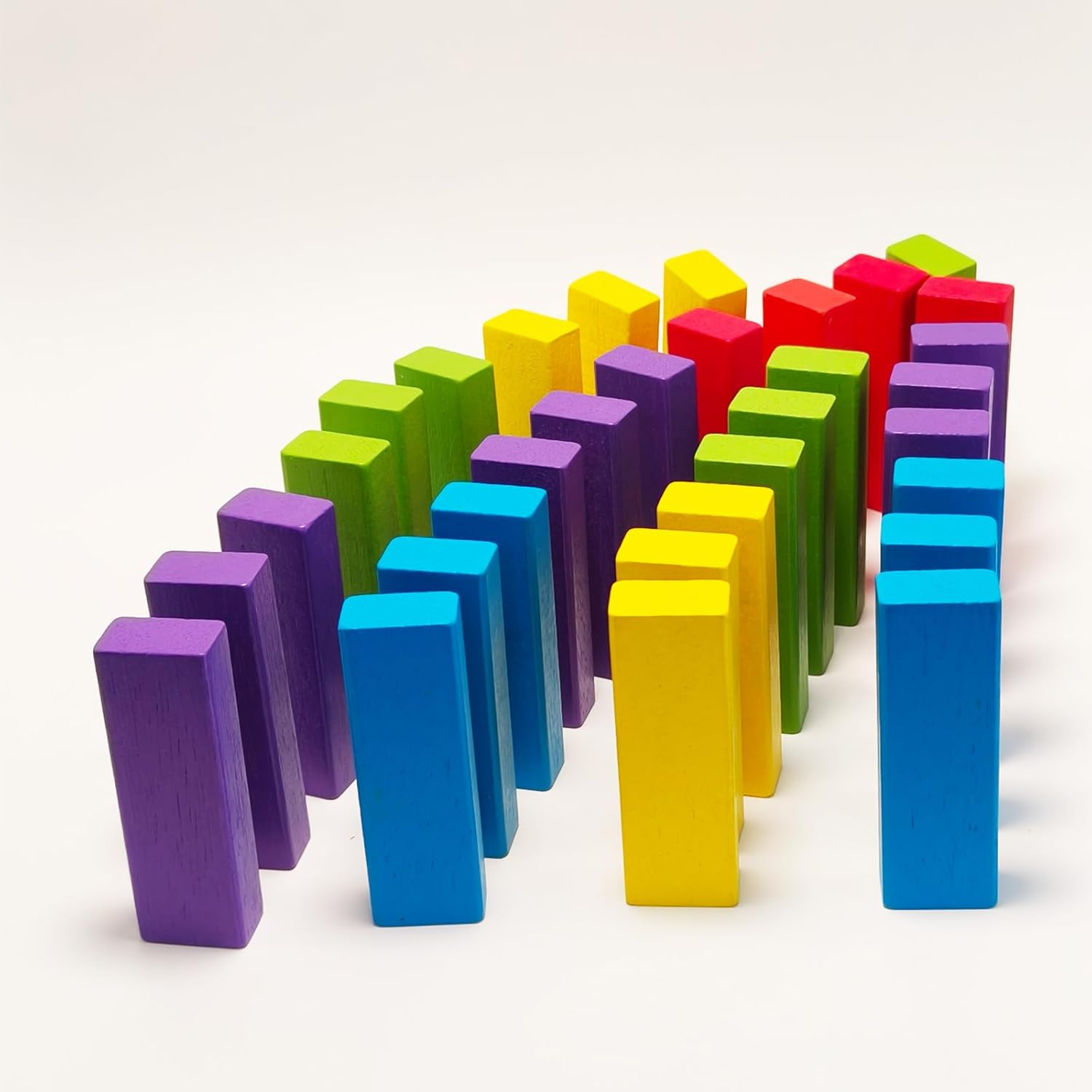 Cawtiuly 54Pcs Wooden Blocks Stacking Tumbling Tower Game, Colorful Tower Building Blocks for Kids Adults Family, Classic Block Stacking Board Games for Indoor Outdoor Party Night Toy Games (Colorful)