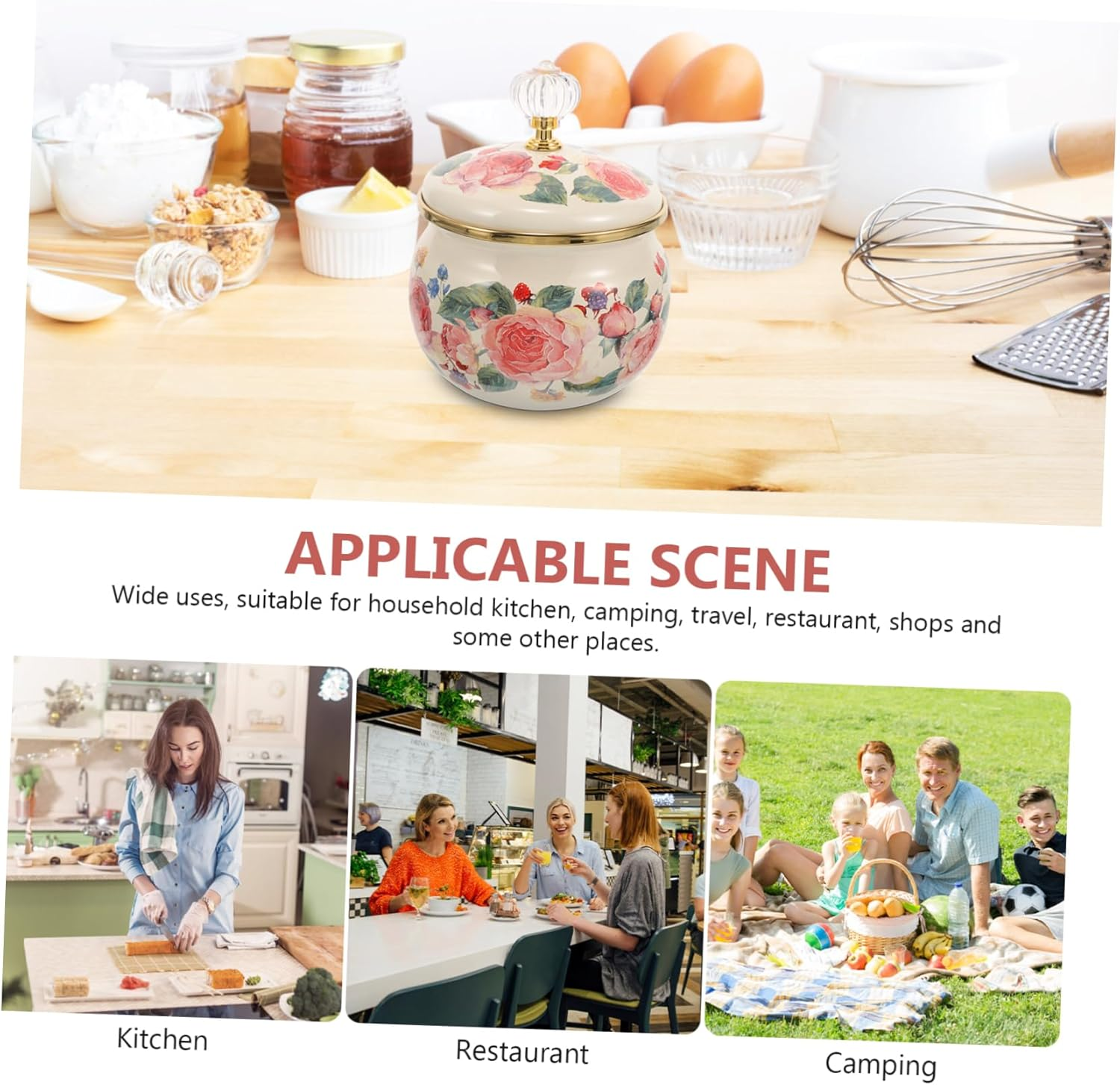 Mikinona Enamel Spice Jar for Home and Restaurant for Seasoning and Candy Storage and Functional image number 4