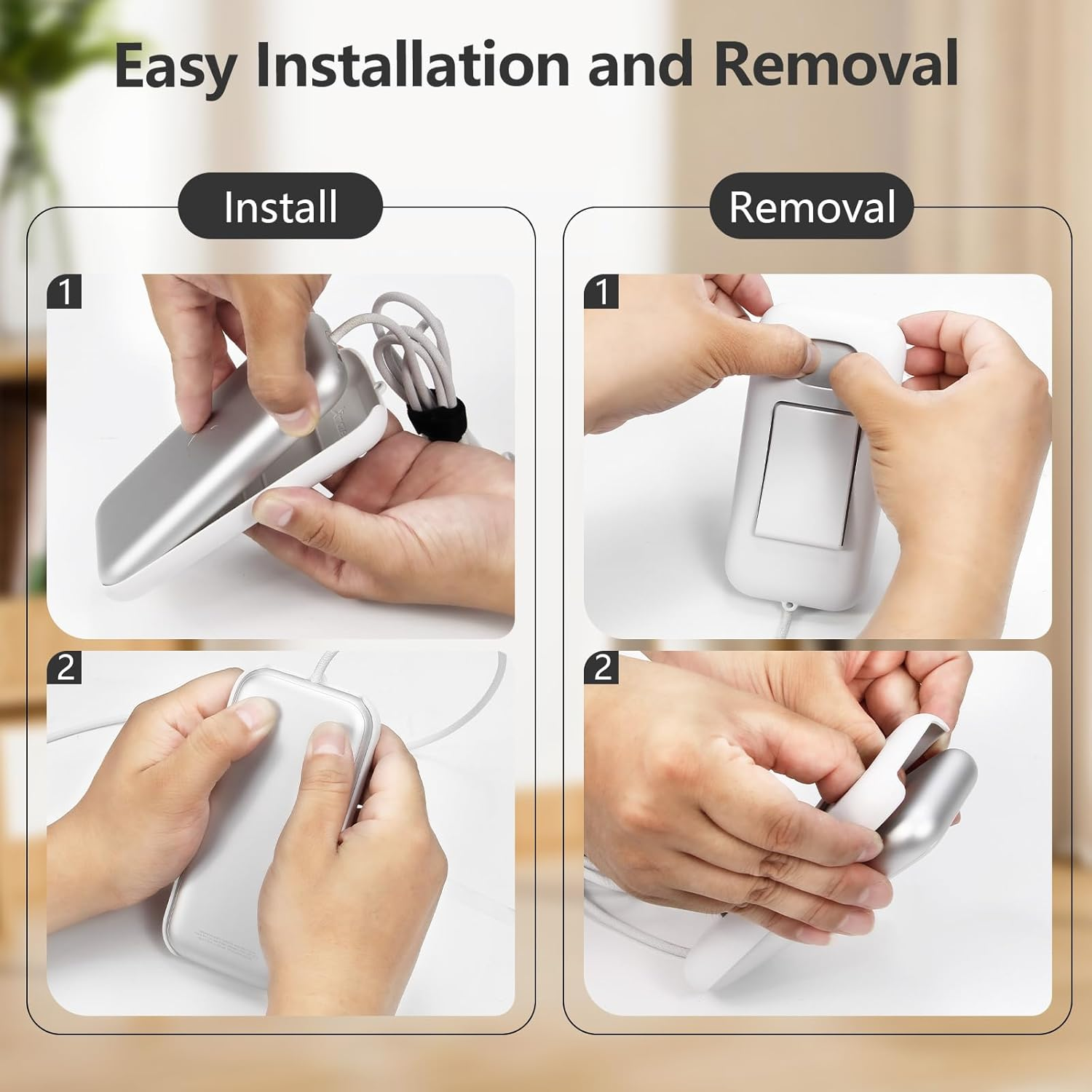 Battery Holder Compatible with Apple Vision Pro, Portable Accessories Battery Case for Vision Pro with Belt Clip and Cross-Body Strap, Apple VR Headset Battery Pack Protective Cover, White