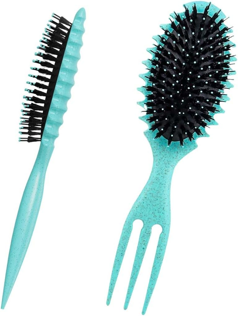 GXGM 1 X Brush Curl, Curl Hair Brush, Curl Define Styling Brush, Curling Brush, Define Styling Brush, Bouncy Curl Brush for Detangling, Shaping and Defining, Green, Black, A image number 1