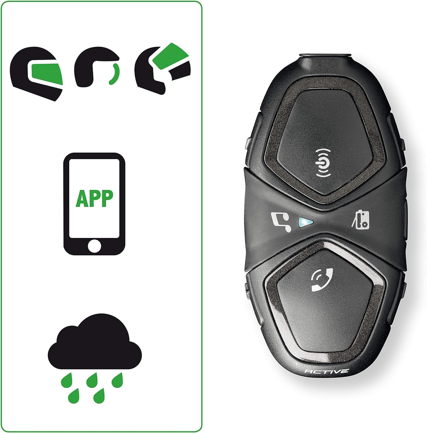 INTERPHONE Active HD Dual Intercom for Motorcycle Helmet High Playback 40Mm 4 Motorcyclists Distance Max 1Km Autonomy 15 Hours Radio GPS TFT Waterproof IPX67 image number 1