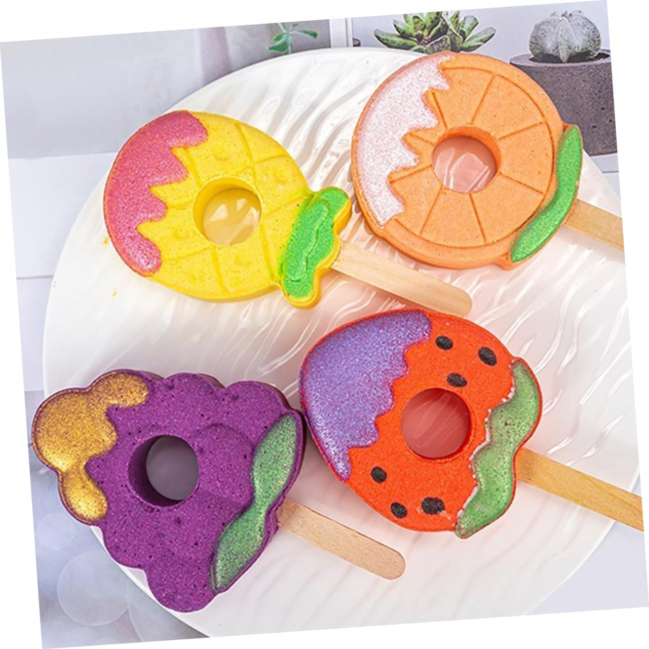 Ipetboom 4Pcs Bomb Salt Essential Oil Bubble Bath Bomb for Spa-Like Relaxation Skin Health image number 5