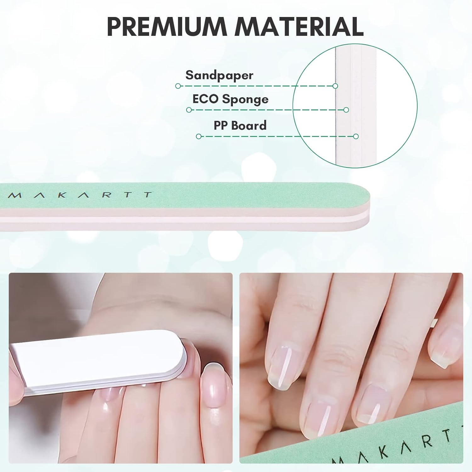MAKARTT Fine Nail Buffer Block 10PCS Natural Nail Polisher, 400/6000 Grit, White and Green, Foam and Plastic image number 4