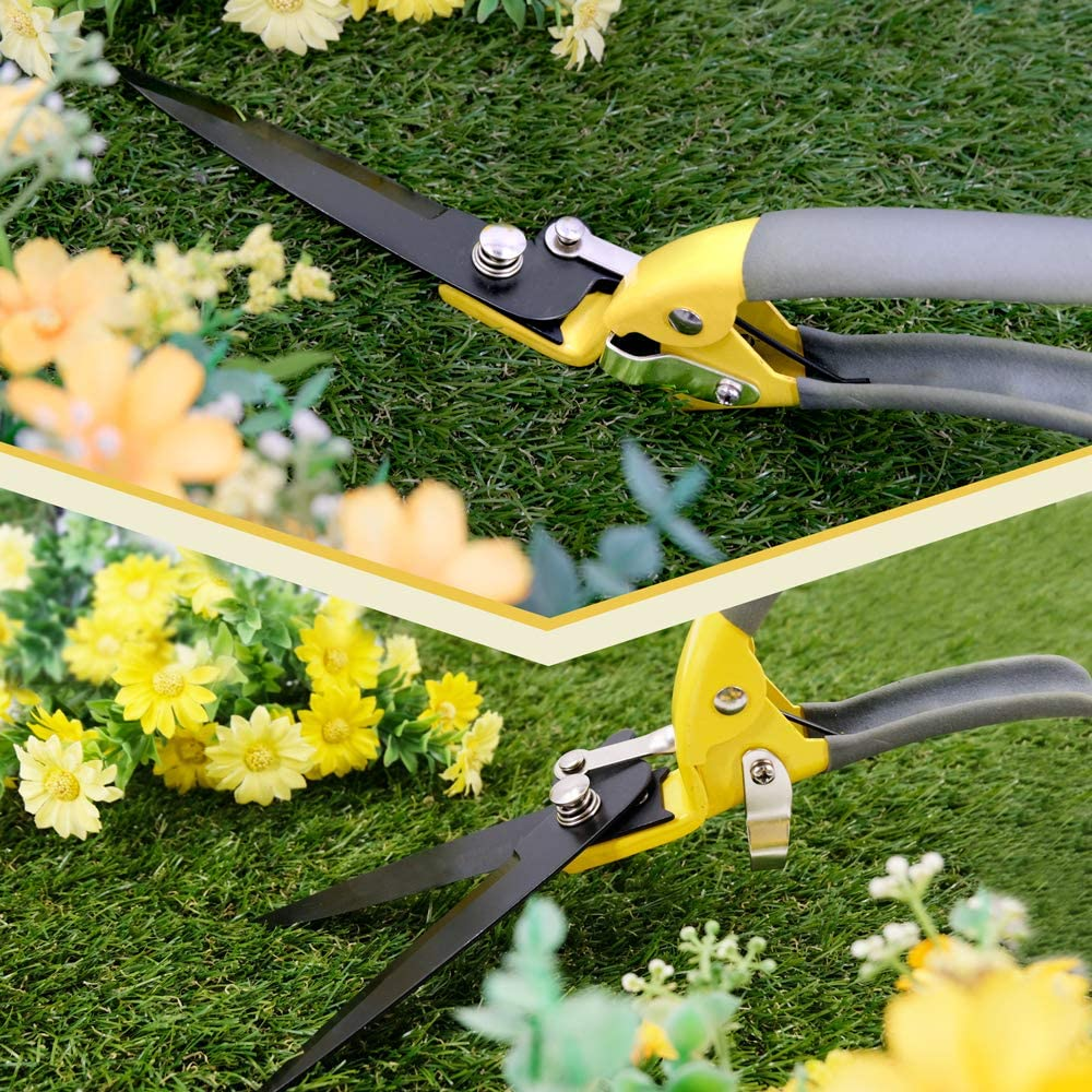 Jardineer Garden Grass Shears, Grass Clippers with Sharp Blade, Smooth Cut Grass Shears with Non-Slip Grip. Garden Shears Good for Trimming Various Grasses image number 3