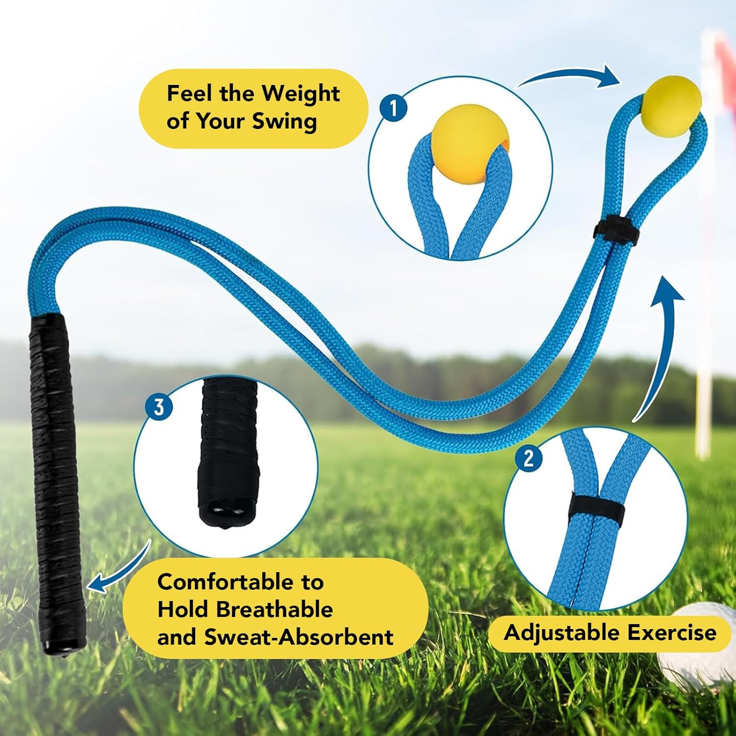 Golf Swing Trainer, Golf Swing Training Aid Rope Golf Swing Training Aid to Improve Swing Speed ​​Lag Rhythm Armband for Golf Beginners