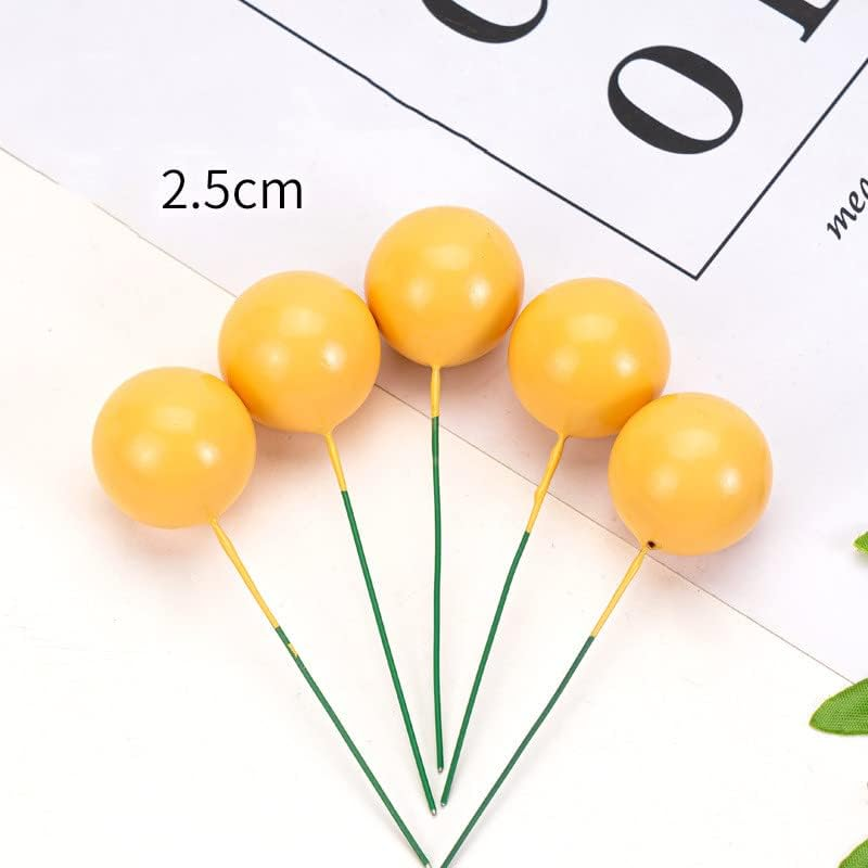 30 Pcs Lovely Ball Cake Topper Birthday Wedding Party Cake Decoration for Christmas Anniversary Birthday Party Baby Shower Cake Decoration (Yellow) image number 5