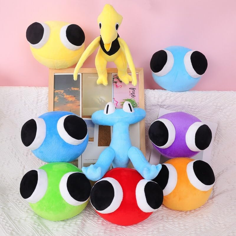 9Pcs Rainbow Friends Plush,Rainbow Friend Chapter 2 Plushies, Stuffed Animal the Game Horror Toys Halloween Christmas Birthday Party Gifts for Best Friends and Kids, C-9Pcs image number 1