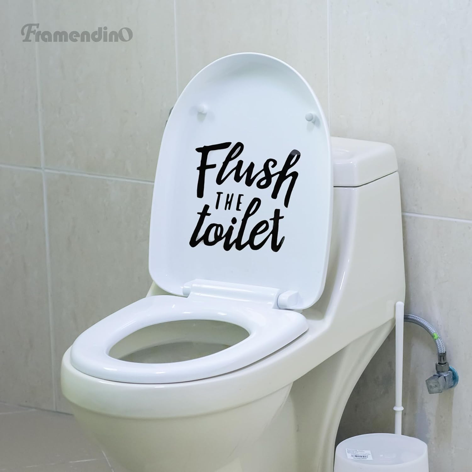 Framendino, 2 Pack DIY Bathroom Toilet Seat Sticker Decal Funny Reminder Decoration Washroom image number 1