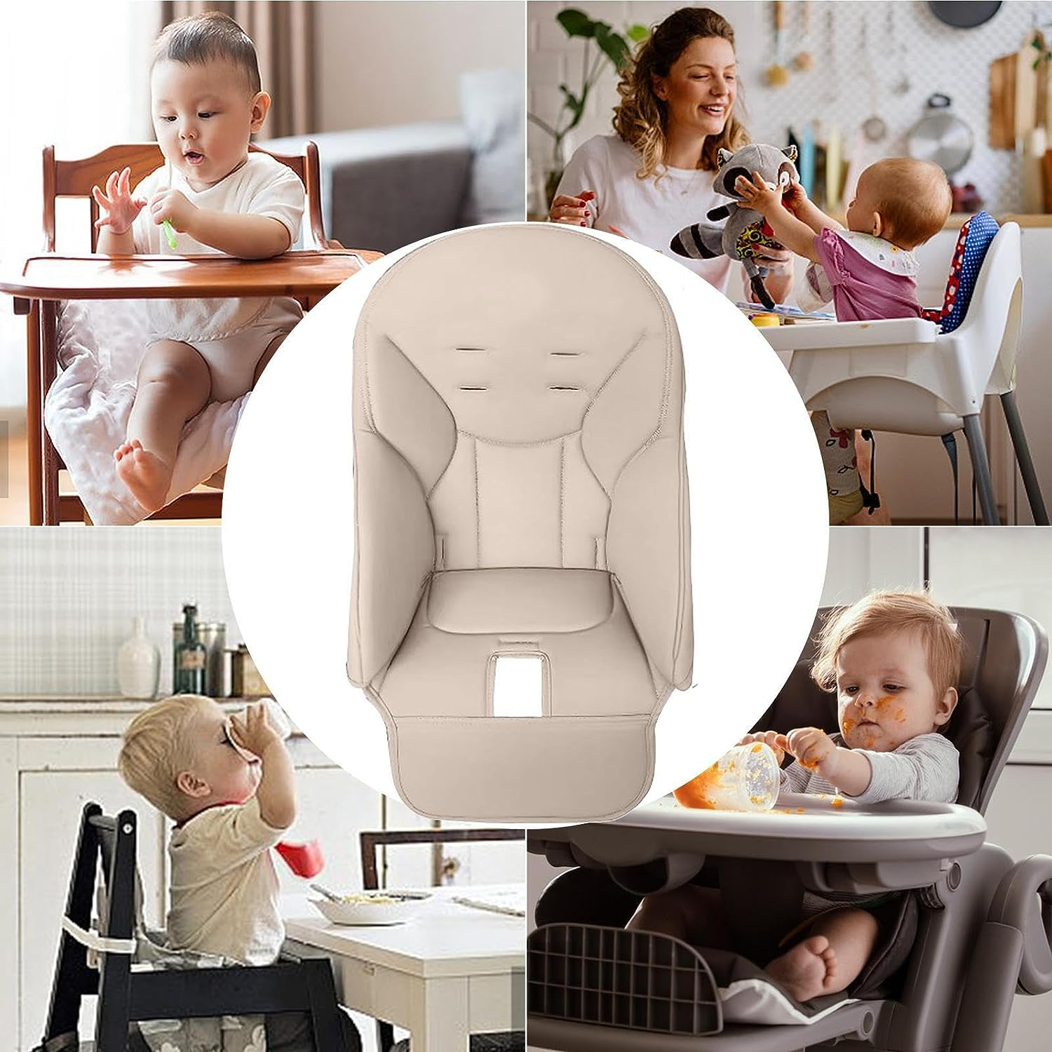 High Chair Covers for Baby, High Chair Cushion, Universial Replacement for Peg Perego、Siesta Zero3、Baoneo, Kosmic Jan? - Green image number 5