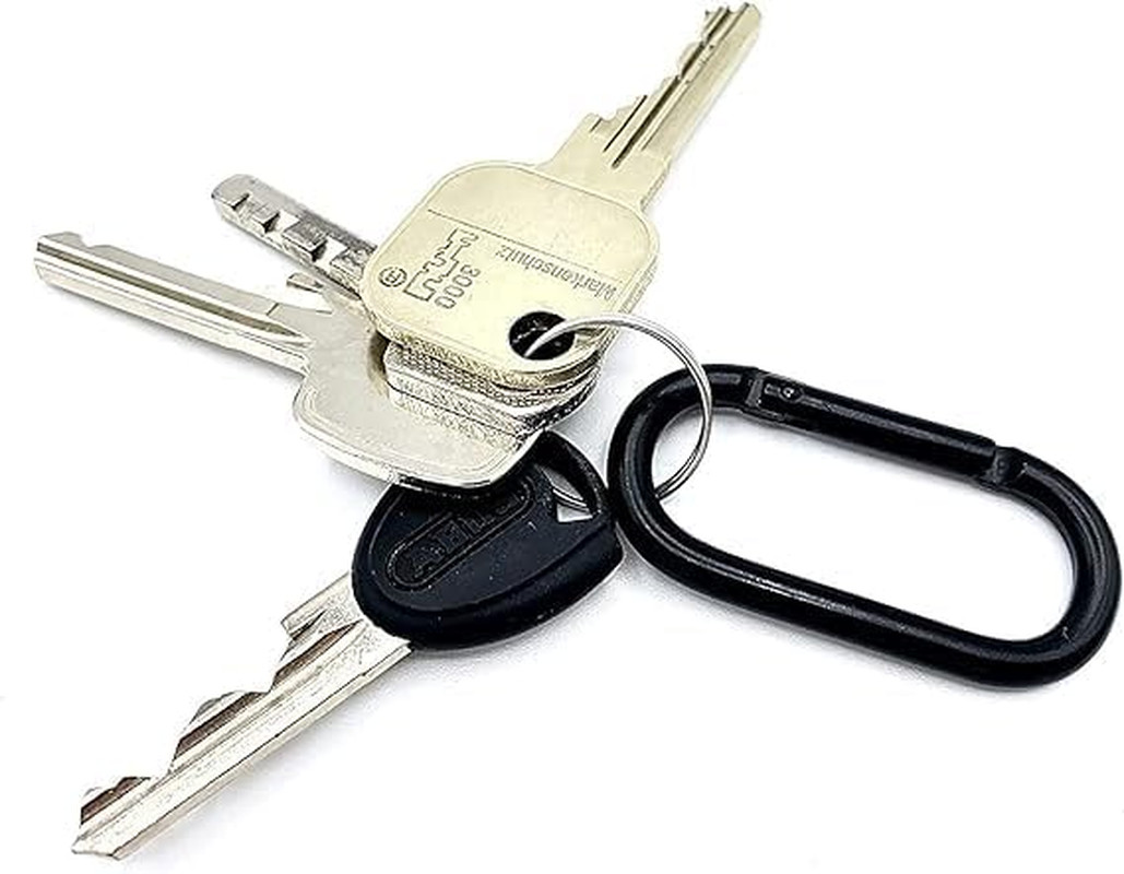 10Pcs Carabiner Clips Heavy Duty Snap Hooks Aluminium Alloy Keychain Hook Spring Loaded Climbing Clip Oval Ring Carabiner for Traveling Fishing Camping Hiking Black image number 6