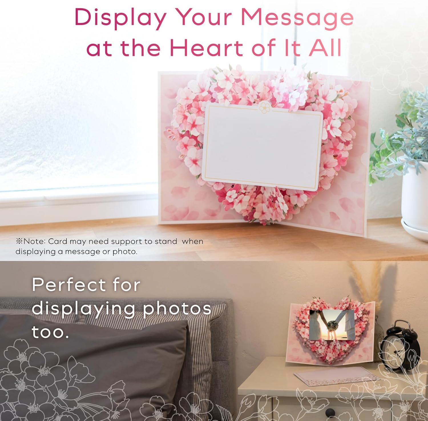3D Pop-Up Sakura Heart Card with Slide-Out Message Note &ndash; Handcrafted Floral Design &ndash; Perfect for Mother&rsquo;S Day, Anniversaries, Birthdays, and More &ndash; Designed in Japan image number 1