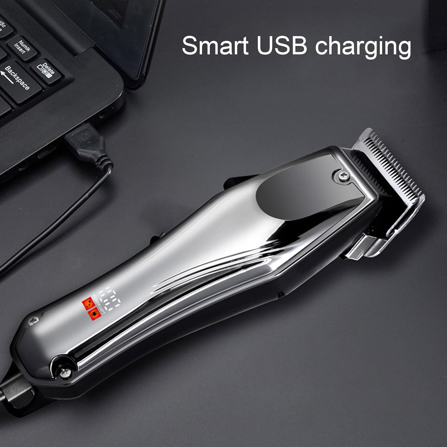 Pongnas Hair Trimmer for Men, Electric Hair Trimmer, Wireless Hair Trimmer Set, Beard Trimmer with LED Display, Travel Lock for Care in Home Salon and on the Go