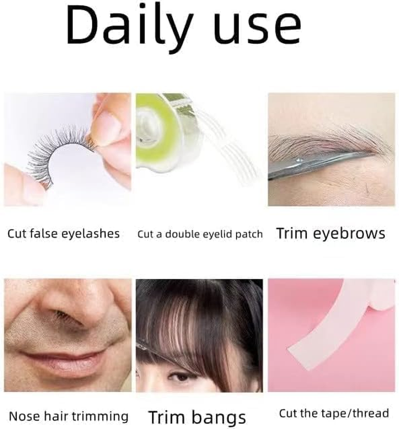 3 Pack Professional Scissors & Nose Hair Beauty Scissors,- Multi-Purpose Stainless Steel Beauty Grooming Scissor for Nail, Facial Hair, Eyebrow, Eyelash, Dry Skin image number 4