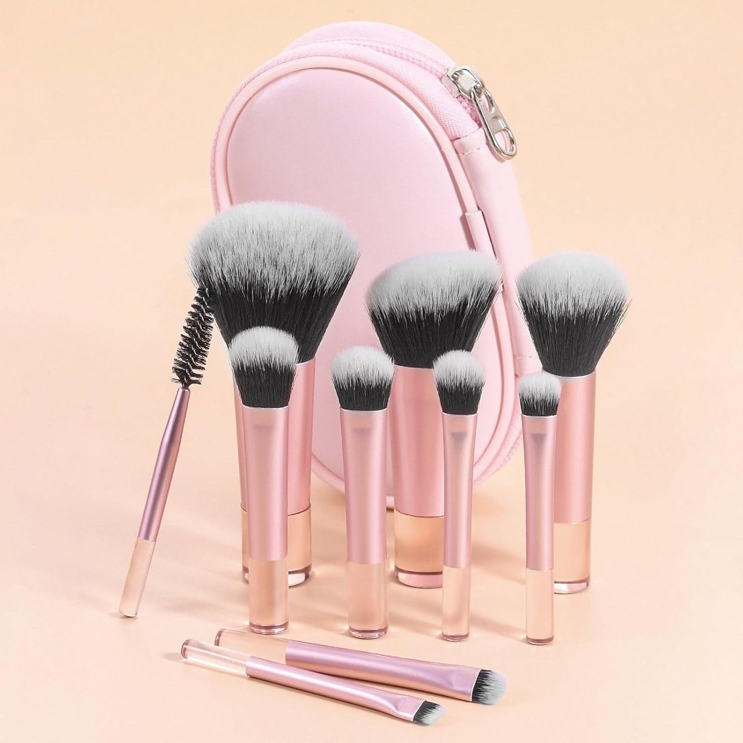 Travel Makeup Brushes - Ergonomic Travel Makeup Brush Set - Professional Anti-Slip Cosmetic Tool for Beauty Women Artist Powder Blush Eye Shadow image number 6