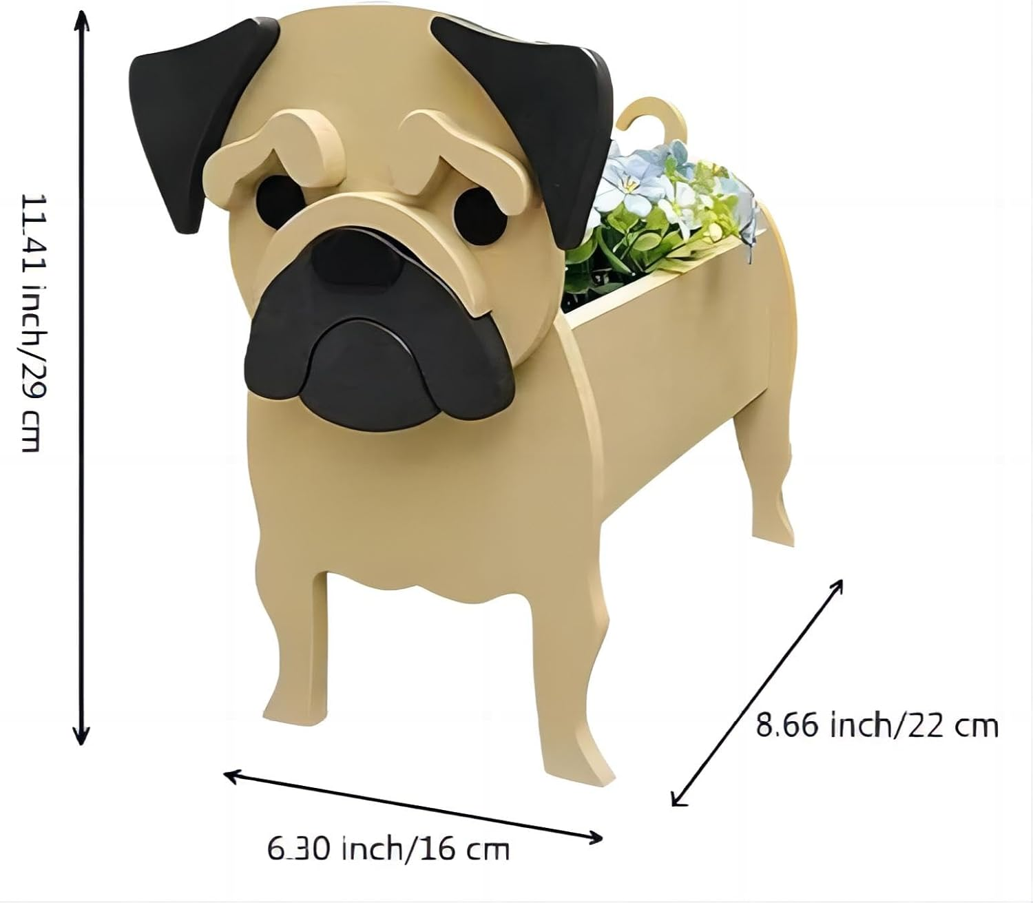 Bamboo'S Grocery Lokii Meat Color Pug Dog Planter, Cute Dog Plant Pot, Animal Shape Plant Containers, for Outdoor Indoor and Garden Decoration Plants image number 2
