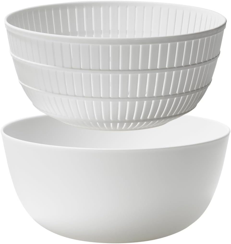 Like-It | Colander & Bowl Full Set of 6 | 6 Global Design Awarded | Washing Rice, Draining Noodles and Pasta | 8.94" X 8.94" X 4.09" | Deep & Shallow Colander & Bowl, 2 Plate Set | BPA Free | White |