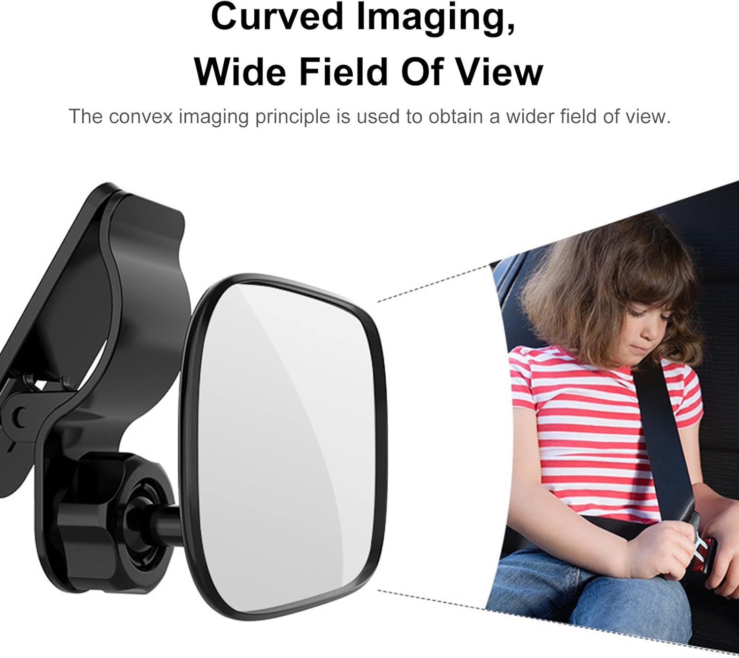 Baby Car Mirror, 360 &deg; Adjustable Universal Rear View Car Mirror with Clip Back Seat Mirror for Baby Infant Toddler Child Mom image number 5