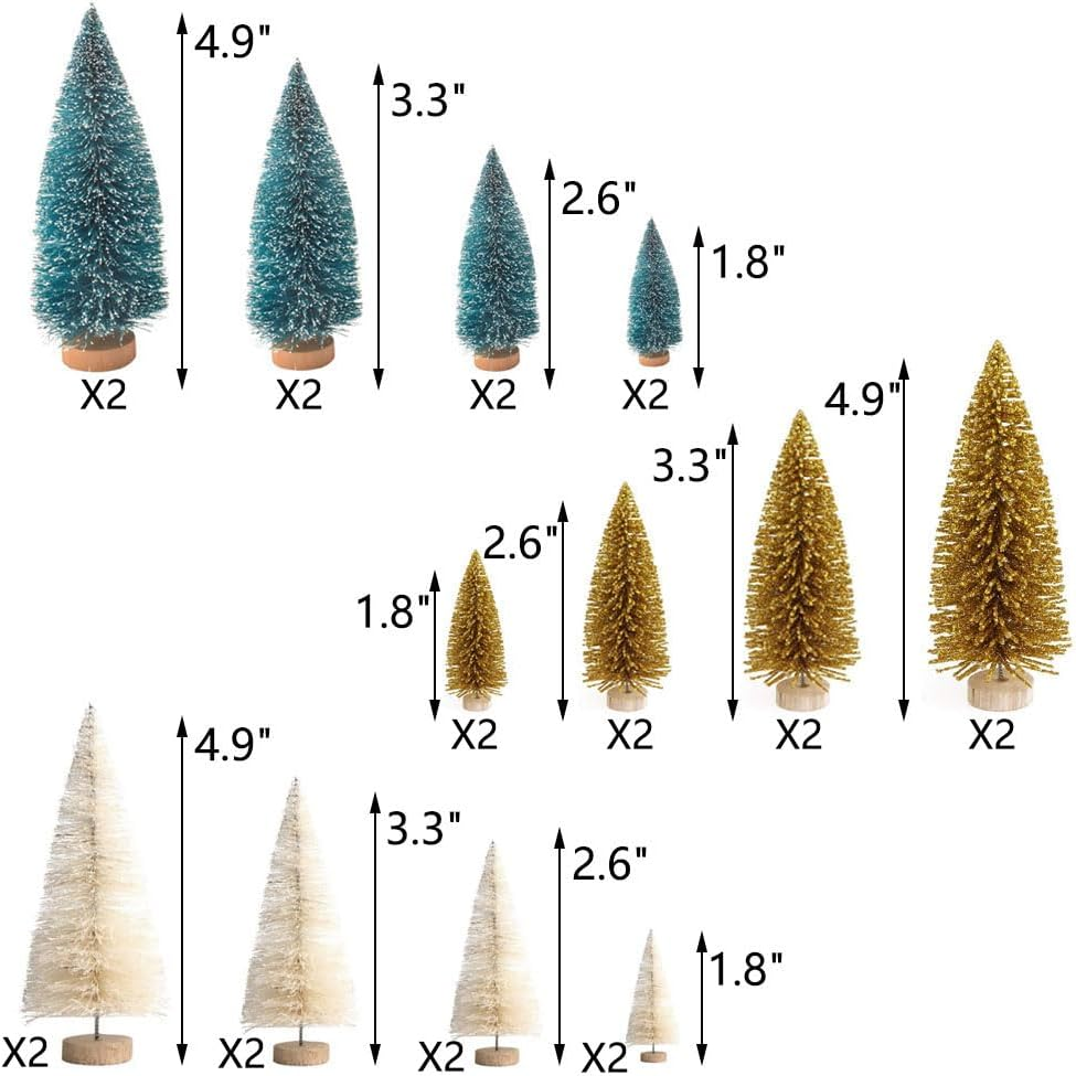 Yahpetes 24 Pcs Christmas Trees image number 4