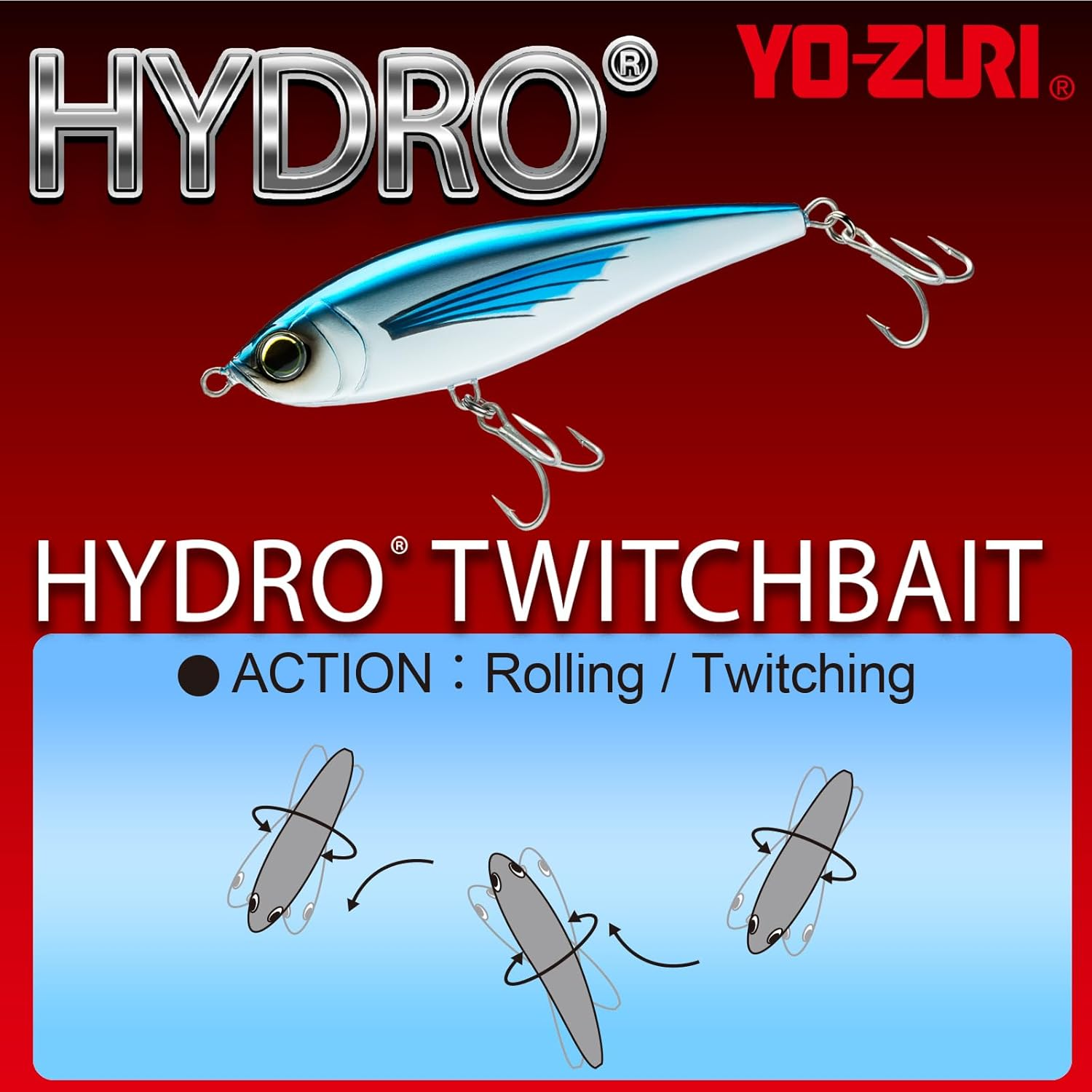Yo-Zuri Hydro Twitchbait Sinking Lures - Black Purple image number 4