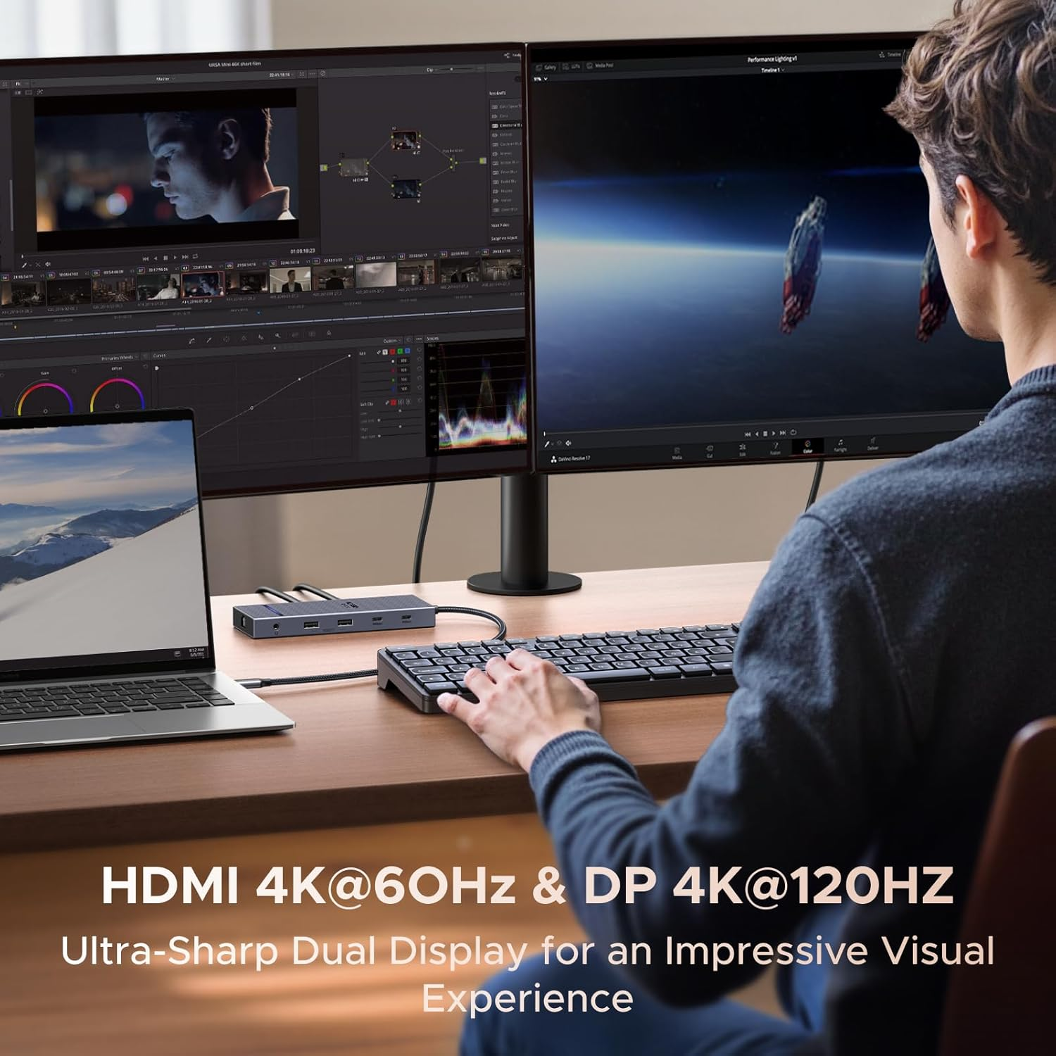 UGREEN Laptop Docking Station, Revodok Pro 11-In-1 USB C Hub with 4K@120Hz Displayport, HDMI, 2X 10 Gbps Type C, 2X USB-A 2.0 Data, 100W PD, 1000Mbps Ethernet, SD/TF, 3.5Mm Port for Thinkpad, HP, Dell