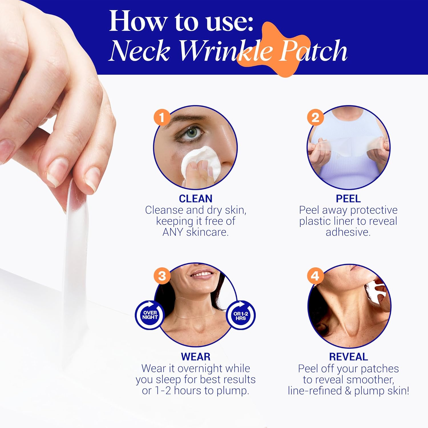 Wrinkles Schminkles Neck Wrinkle Patch - Reusable Silicone Smoothing Pads, Sensitively Formulated Wrinkle Patches. Reduce Wrinkles - Innovative Wrinkle Treatment - Targeting Neck Wrinkles (1 Pack) image number 4