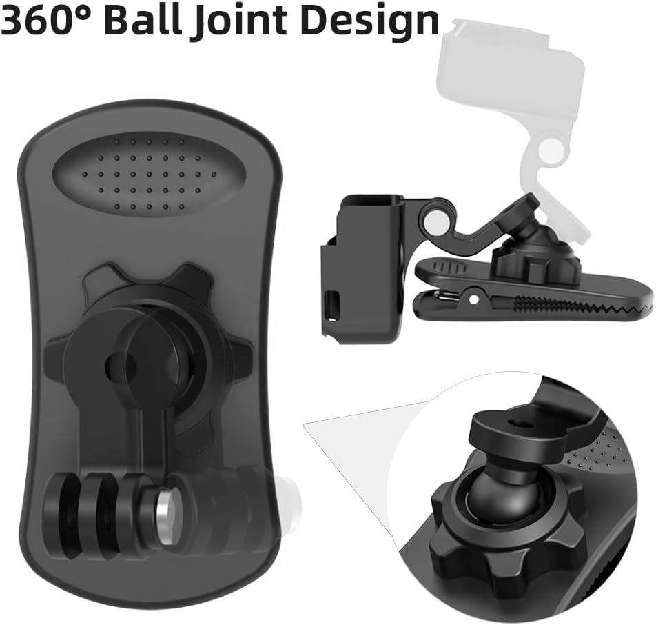 SUREWO 360&deg; Rotation Backpack Strap Mount,Quick Clip Mount with Expand Frame Compatible with DJI Osmo Pocket 3 image number 3