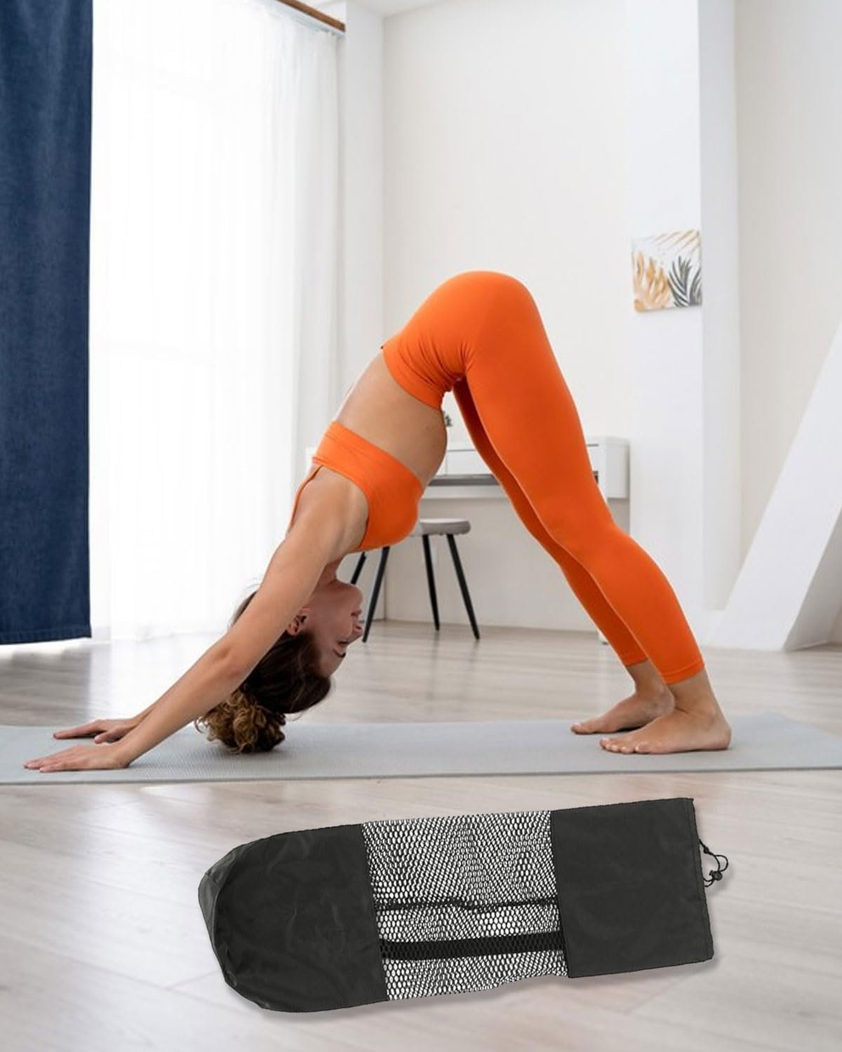 SCJJZ Yoga Mat Bag, Black, 90 X 30 Cm, Oxford Fabric, Drawstring Closure image number 5