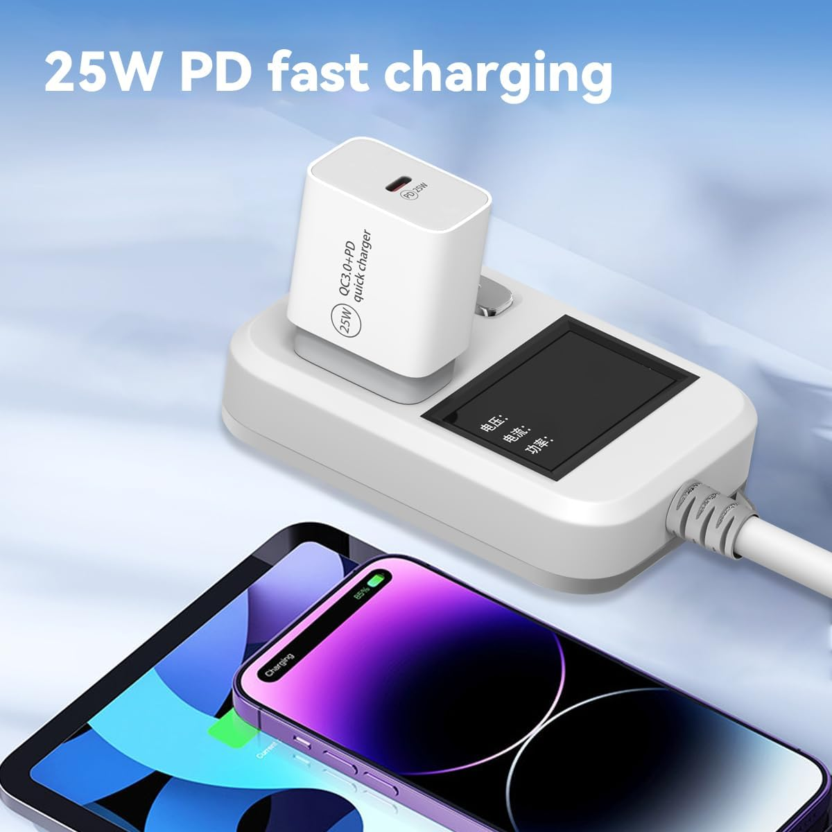 USB C Charger Block, 25W USB C Super Fast Charging Adapter, Type C Wall Charger Cube Power Plug for Samsung Galaxy S25 S24 Ultra S23 S22 S21 S20 Note20 / Iphone 16 15 14 13 Pro Max with 1.2M Cable